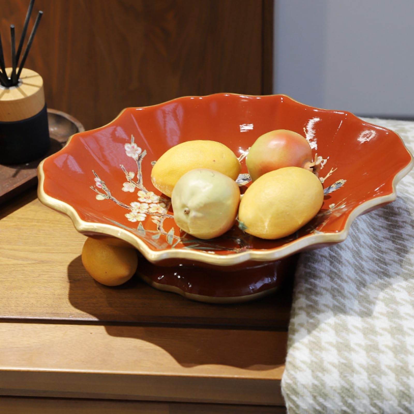 Générique Corbeille à Fruits en Porcelaine Floral Bol à Collation Décoration Coupe de Fruit Pour Collation, Fruits, Dessert, Cadeau de Cuisine