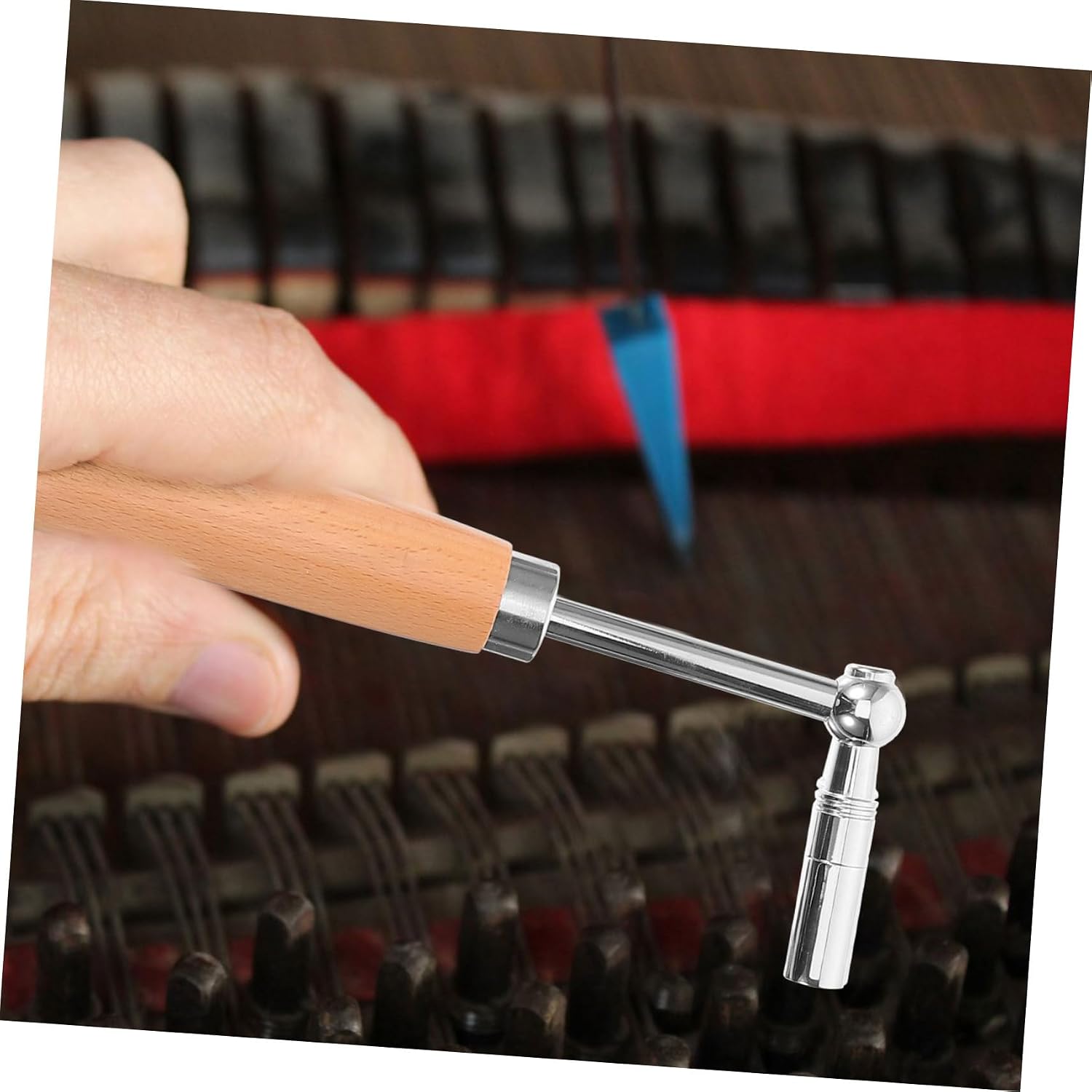 Piano Tuning Wrench Tool, Steel Wood Handheld Spanner for Piano