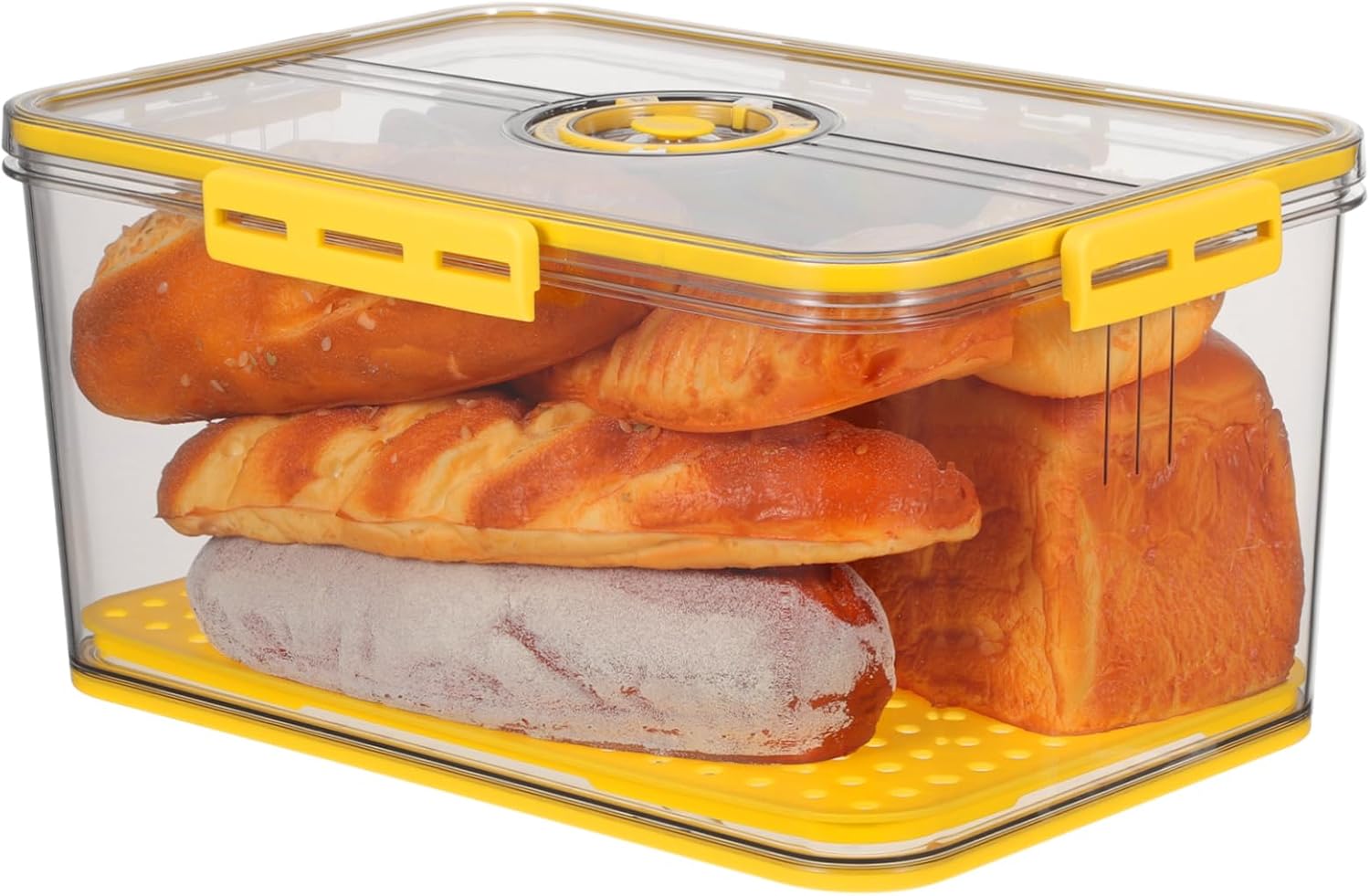 Fridge Organizer for Eggs Airtight Bread Box Food Storage Containers Lids Fresh Keeping Produce Containers