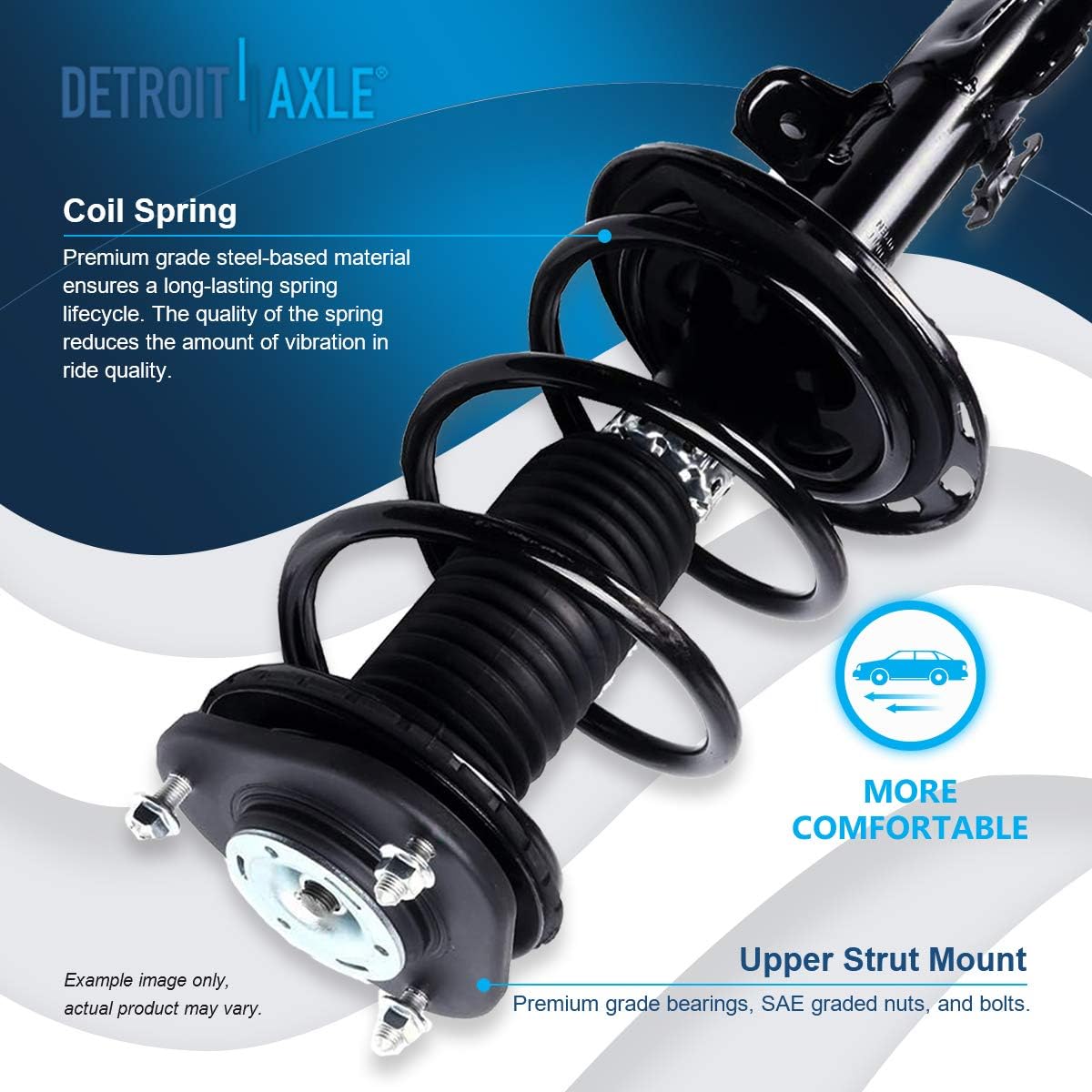 Detroit Axle - Front Lower Control Arms w/Ball Joint Struts + Rear Shocks Replacement for 2006-2012 Toyota RAV4