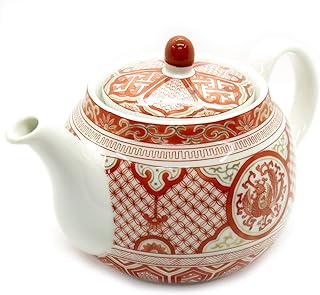 九谷焼 陶器 急須ポット 赤絵金彩鳳凰(茶こし付き)