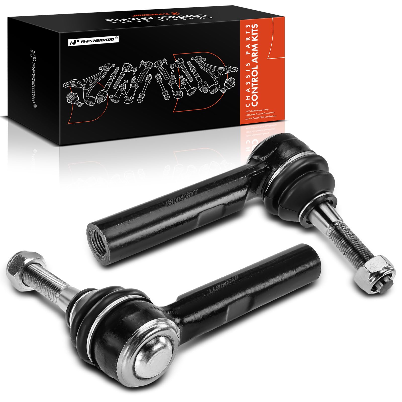 A-Premium 2 x Front Outer Tie Rod Ends, Compatible with Chrysler 200 11-14, Sebring 07-10, Dodge Avenger 08-14, Caliber 07-12, Journey 09-18, Jeep Compass 07-17, Patriot 07-17