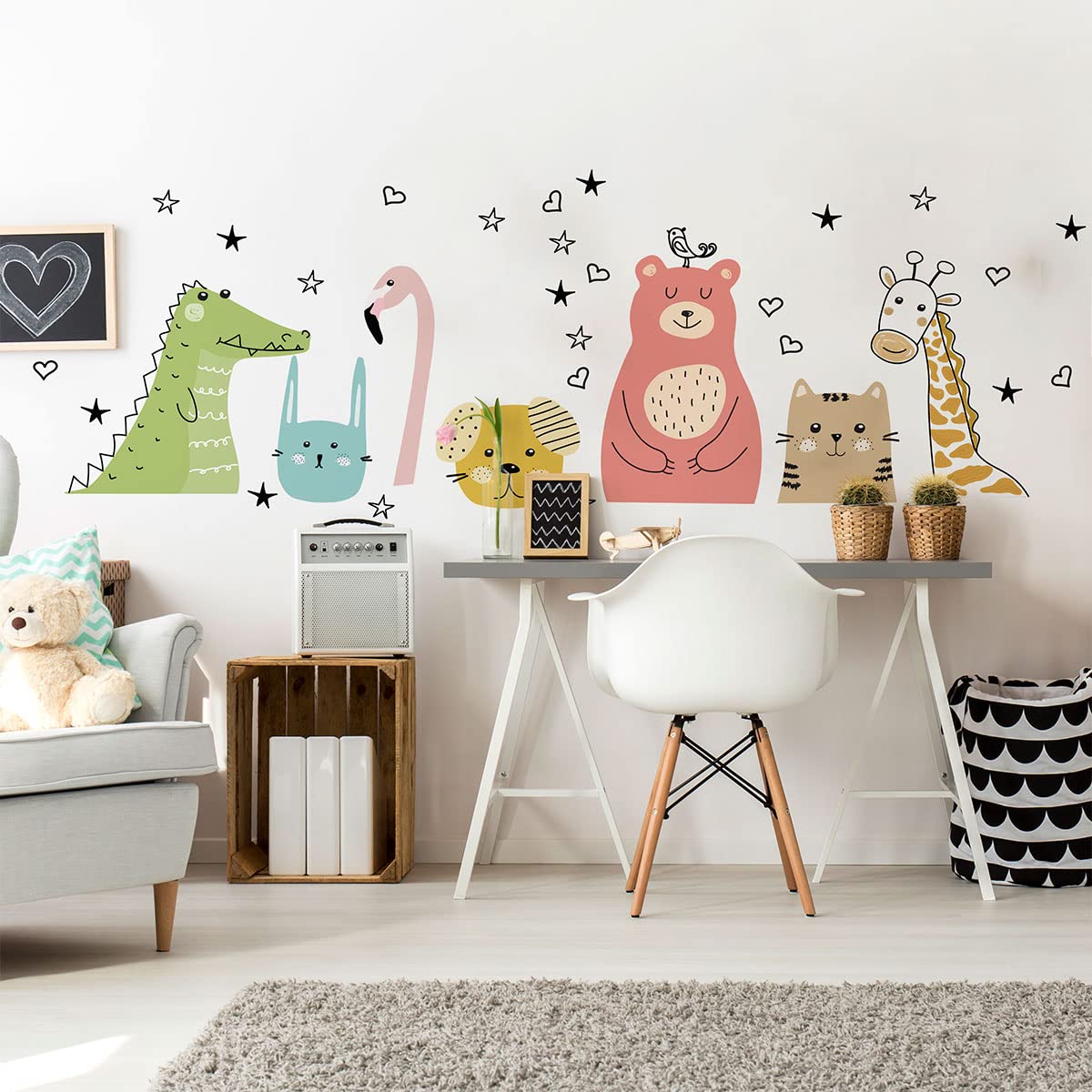 Adhesivo de pared para niños, decoración de habitación infantil, 60 x 90 cm