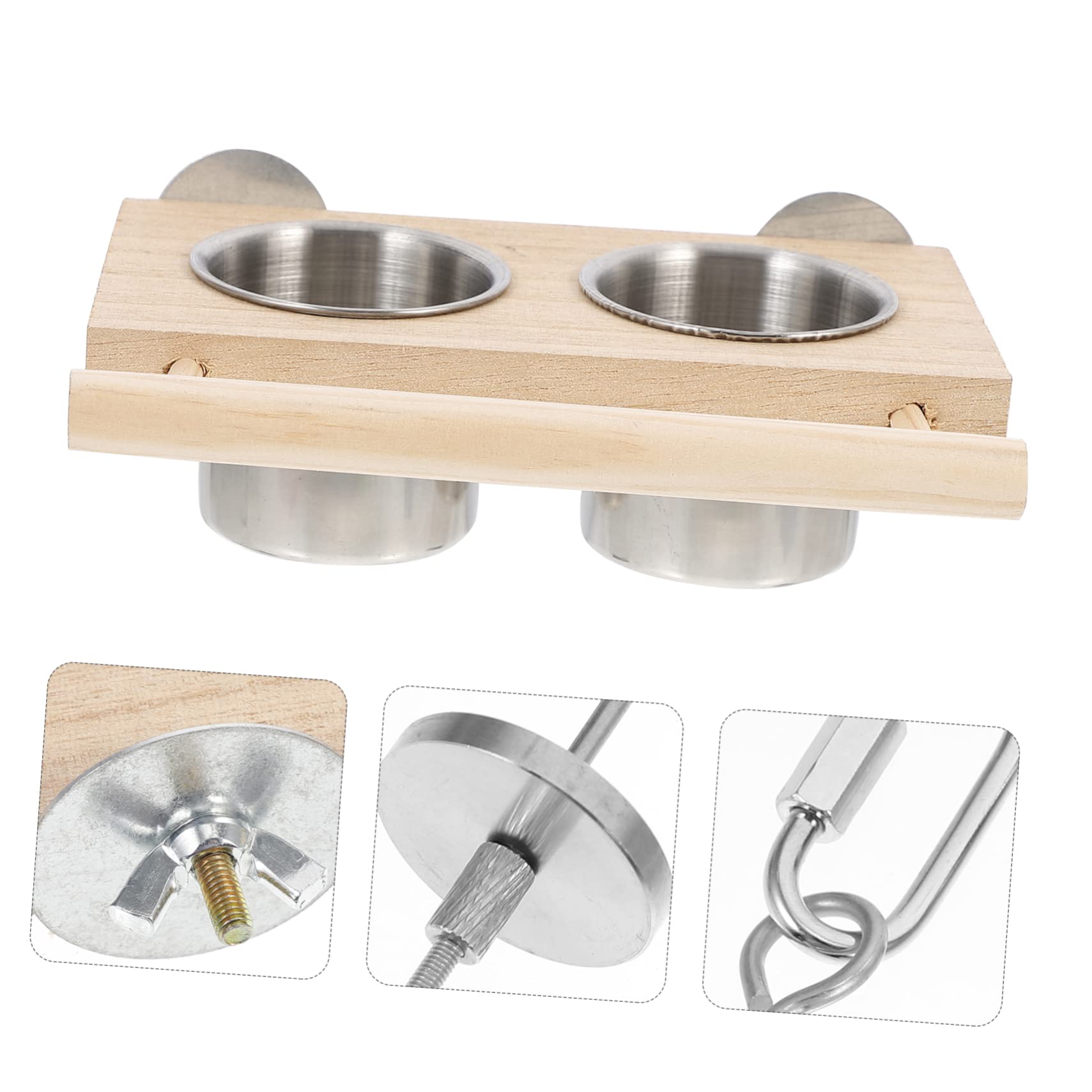 Angoily 2sets Mangiatoia Per Uccelli Con Doppia Ciotola Inossidabile Alimentatore Per Pappagalli Pappagallini e Altri Uccelli Facile Da Riempire e Pulire Design Creativo e Pratico Colore