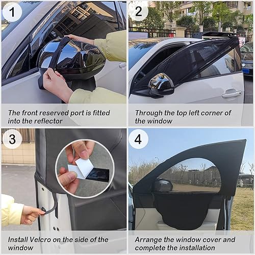 Miniatura 6 de Persiana elástica y transpirable mejorada para ventana de automóvil, doble malla de gran tamaño para sombreado de calor y protección contra insectos