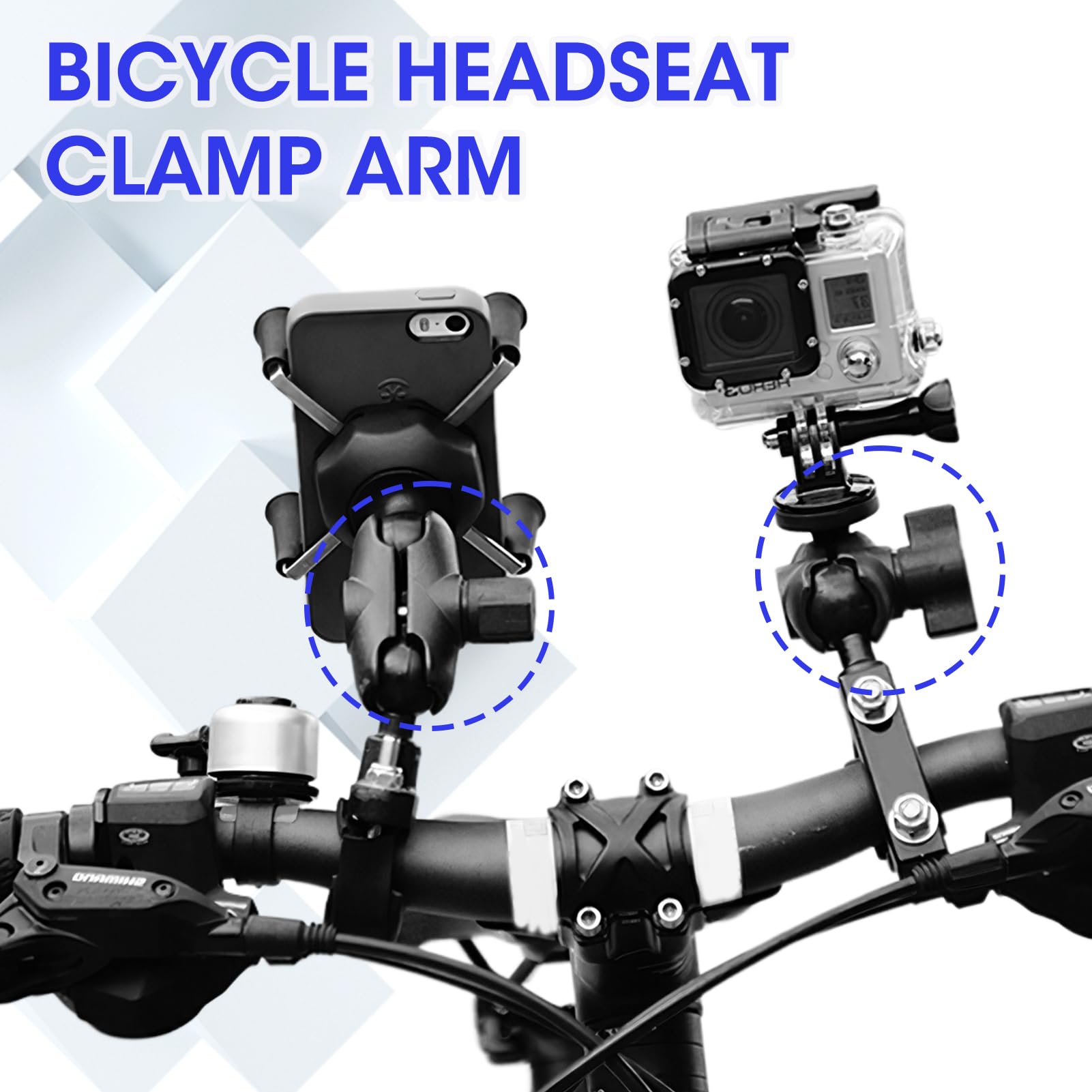 Bras Double Douille Vidacharmy 60mm - Compatible Supports RAM Et Appareils 1"