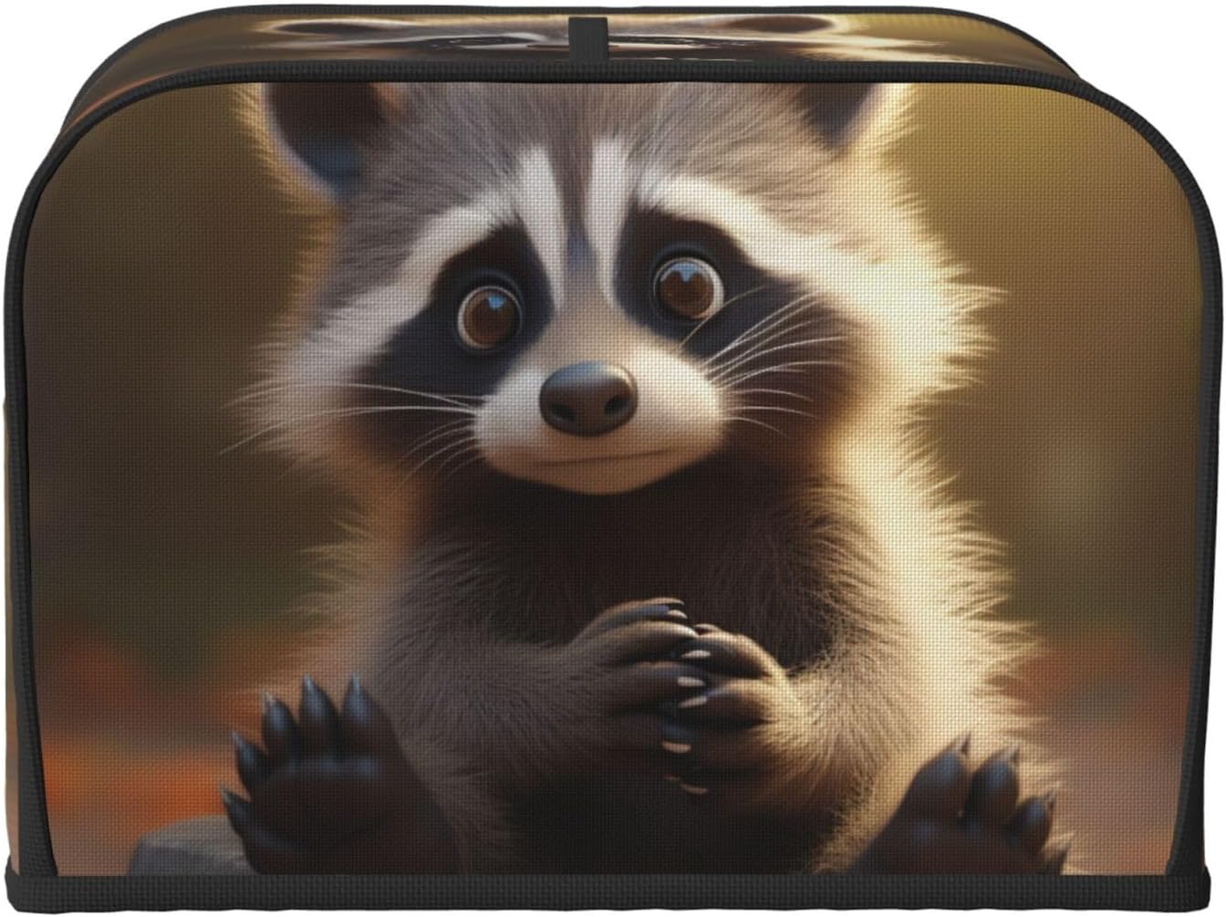 Cute Raccoon Print 4-Slice Toaster Cover Kitchen Appliance For Bread Home Protector Daily Usability image 2