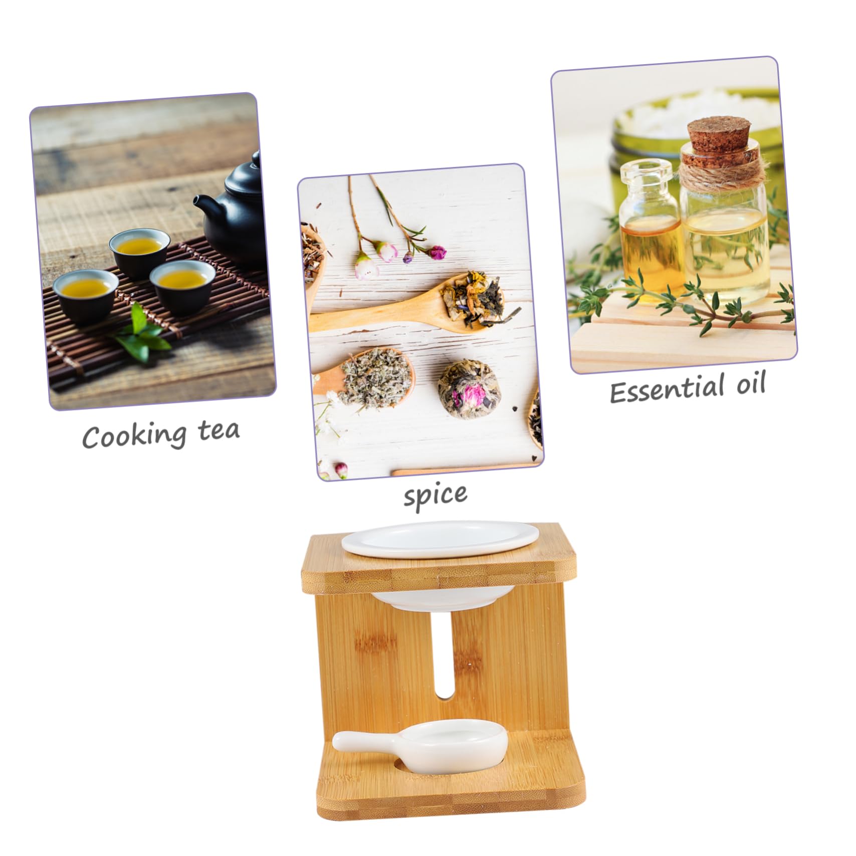 ABOOFAN 2sätze Duftkerze Aus Holz Duftkerze Aus Bambus Duftbrenner Teelicht-ölbrenner Aromatherapie-ofen Räuchergefäß Aus Holz Räuchergefäß Aus Bambus Aromatherapie Ofen Mit Kerzenhalter f