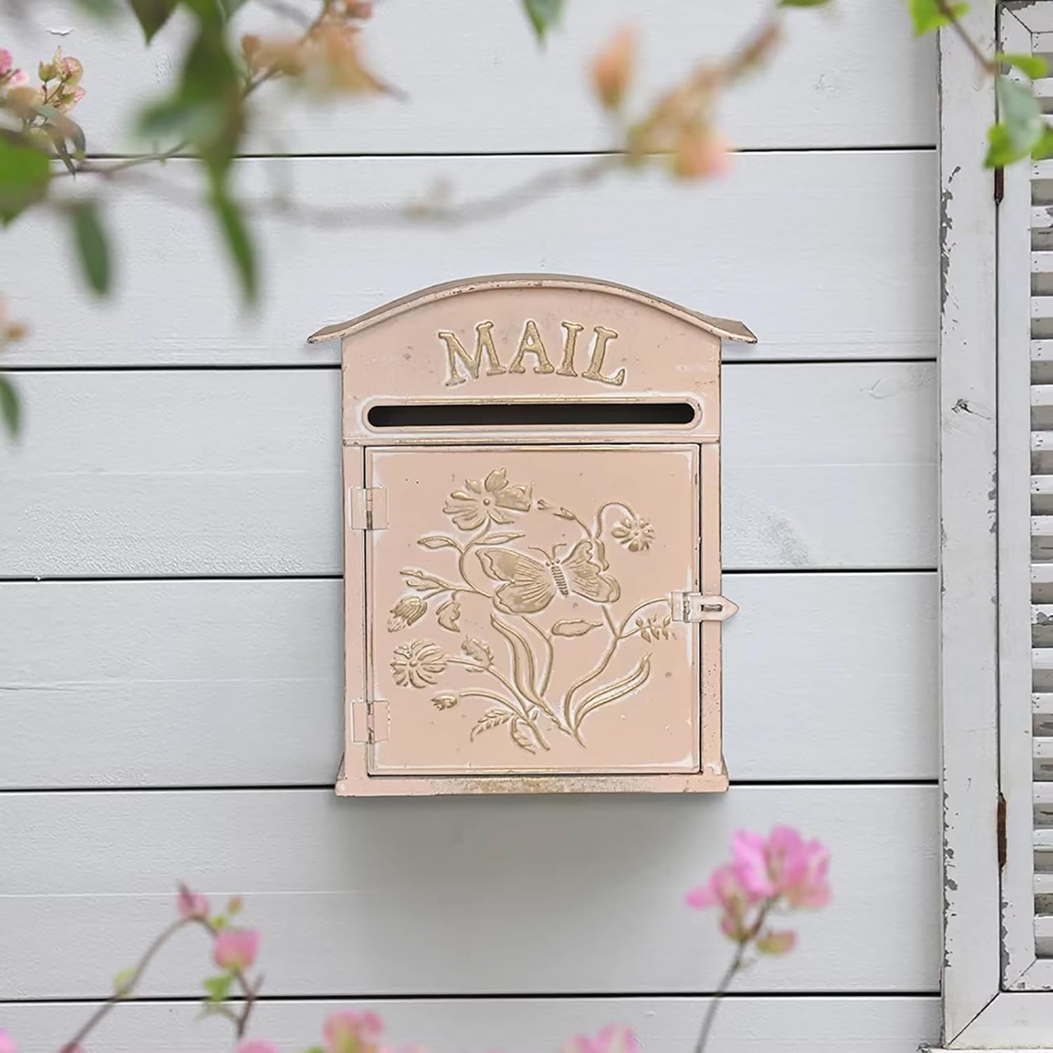 Wall Mount Mailbox, Security Postbox with Slot for Outside, Medium Capacity, Curbside Mailbox for Daily Letters Magazines and Packages(Green)