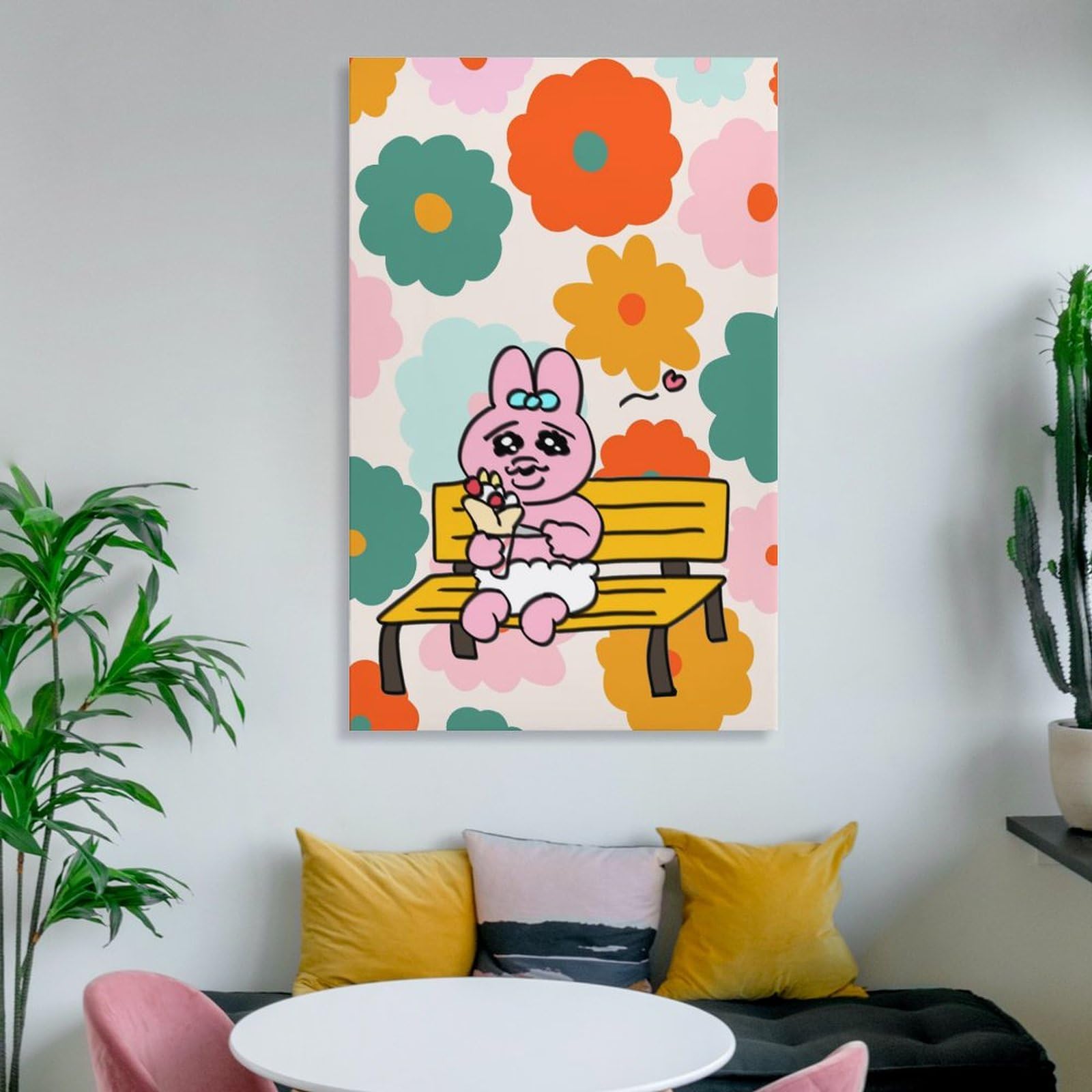 Amazon.co.jp: [おぱんちゅうさぎ-うれしさ] キャンバス 絵画 絵 現代