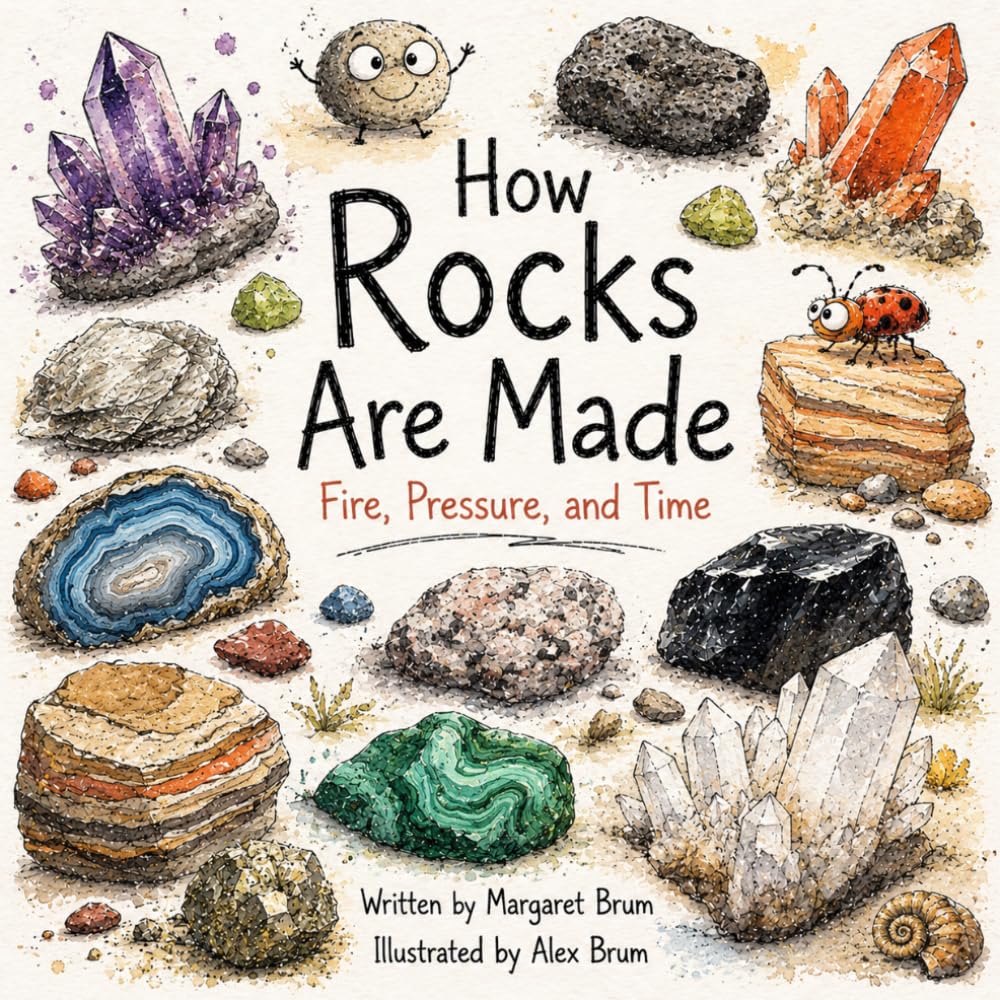 How Rocks Are Made - Fire, Pressure, and Time: A Children’s Guide to Rocks, Crystals, Volcanoes, Fossils, and Earth’s Hidden World