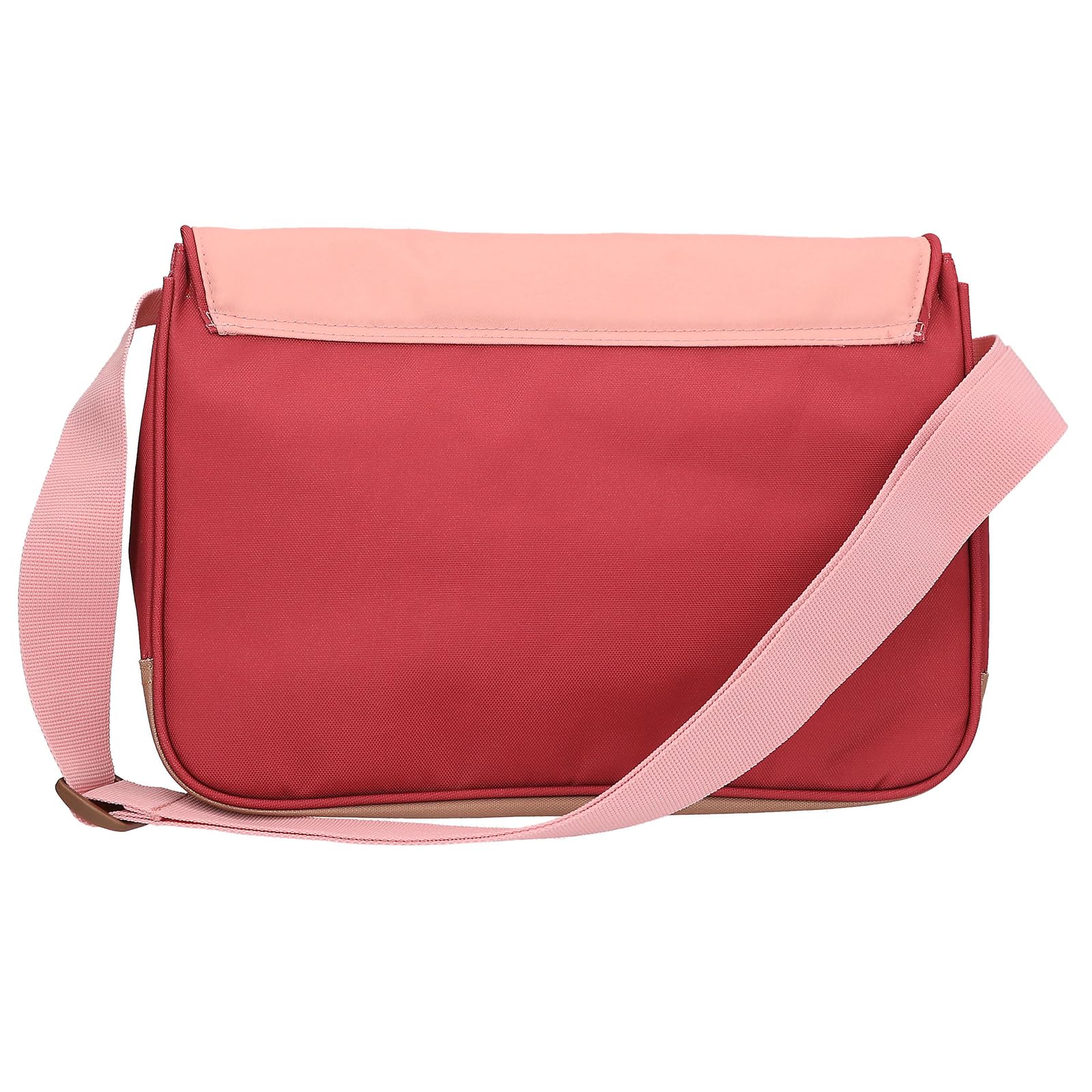 Depesche 13644 TOPModel Leoheart - Umhängetasche in Rosa und Rot, mit Model Motiv und Leo-Muster, Handtasche mit längenverstellbarem Tragegurt