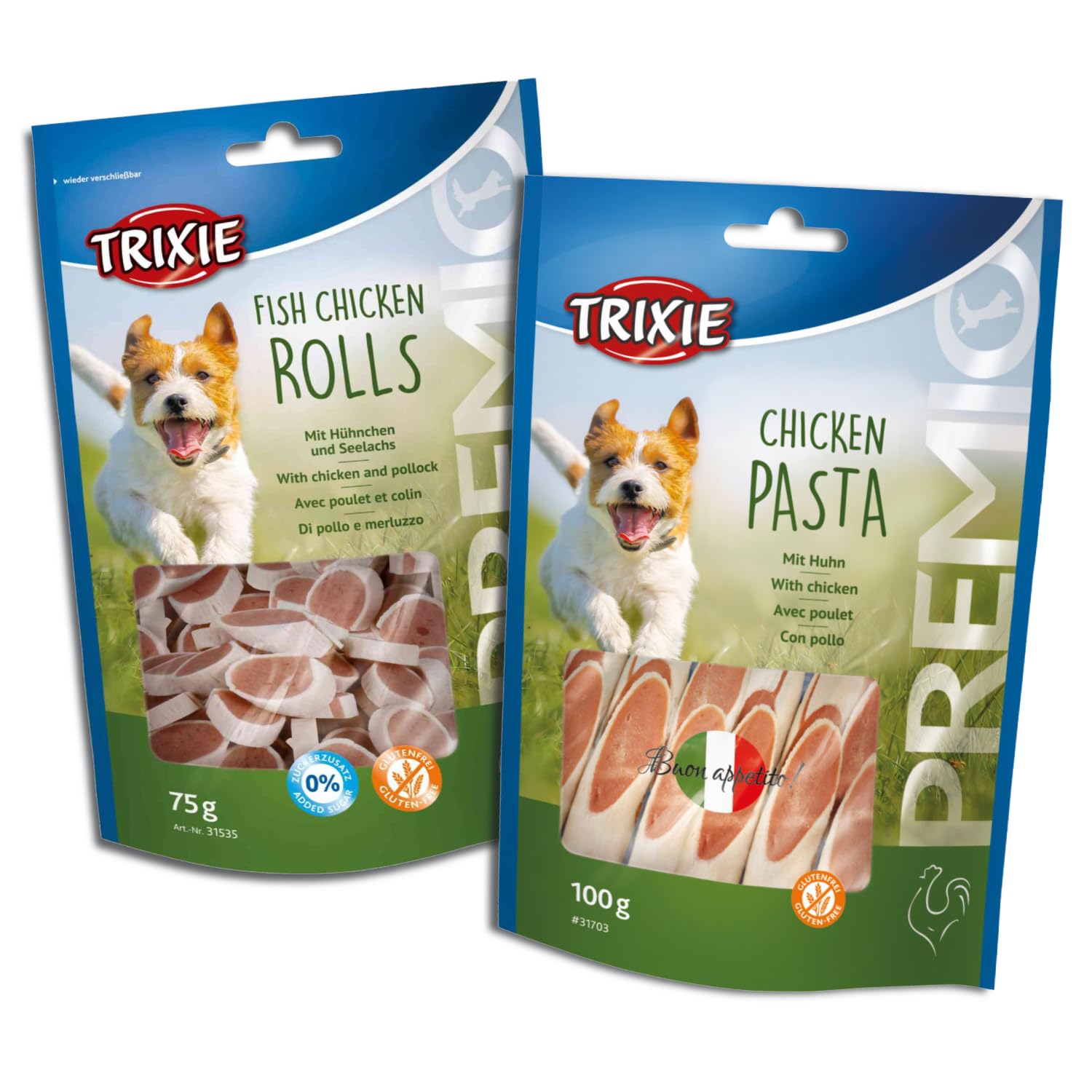 Trixie Premio Dog Treats Combo: Fish Chicken Rolls, 75 g and Chicken Pasta, 100 g - Protein Rich, Healthy & Training Snacks for All Dog Breeds (B0CZ4757TP) Amazon Price History, Amazon Price Tracker