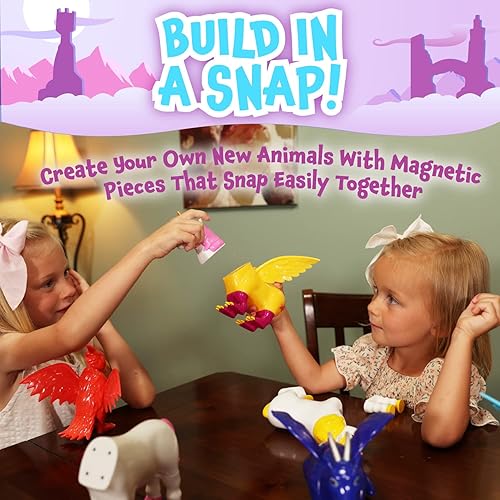 Miniatura 3 de POPULAR PLAYTHINGS Juego de juguetes magnéticos para mezclar o combinar pastel Mythical Kingdom, 15 piezas