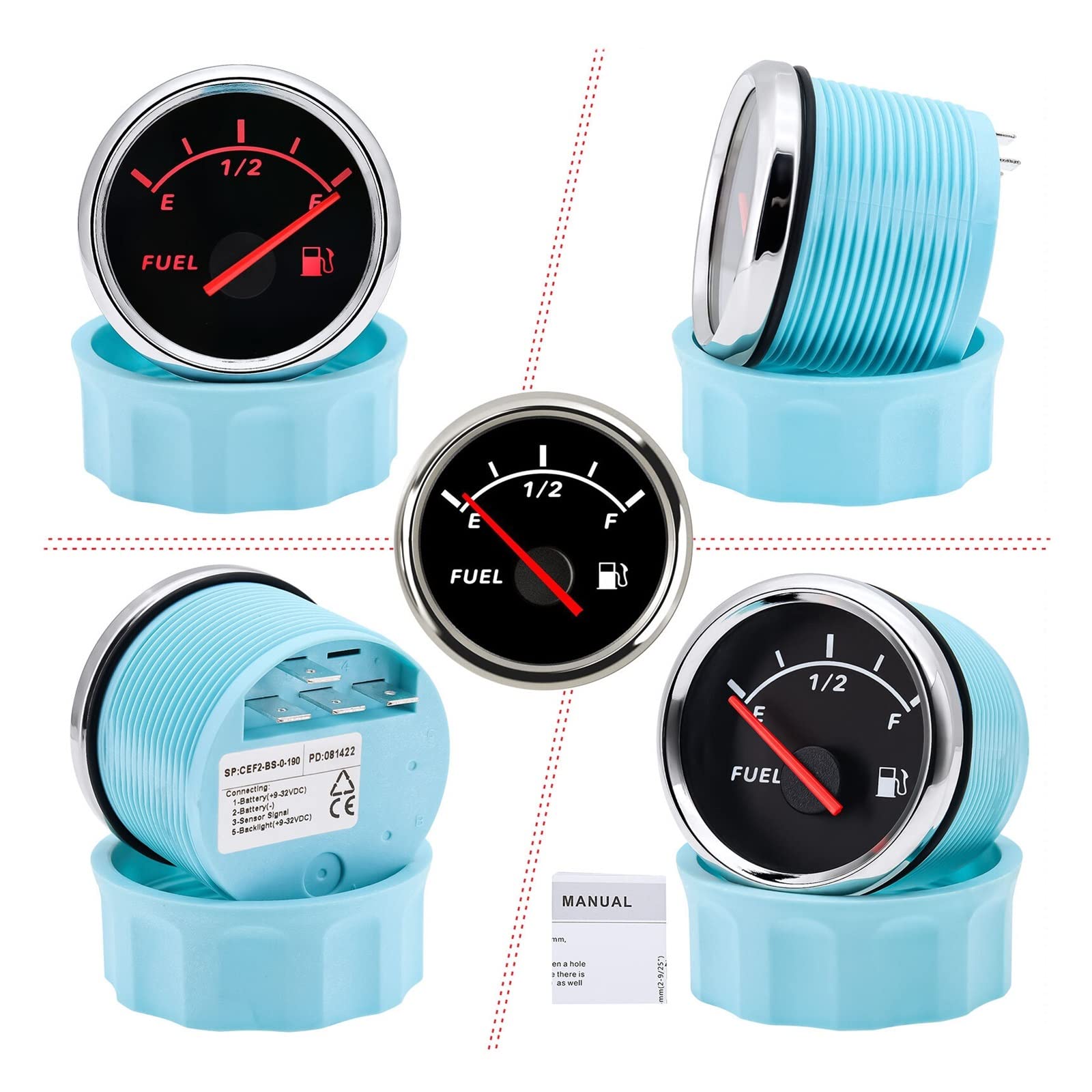 7 Color 52MM Water Sender Unit Sewage Level Meter Gauge Sensor Boat Car Rv Holding Tank Level Gauge - View #8