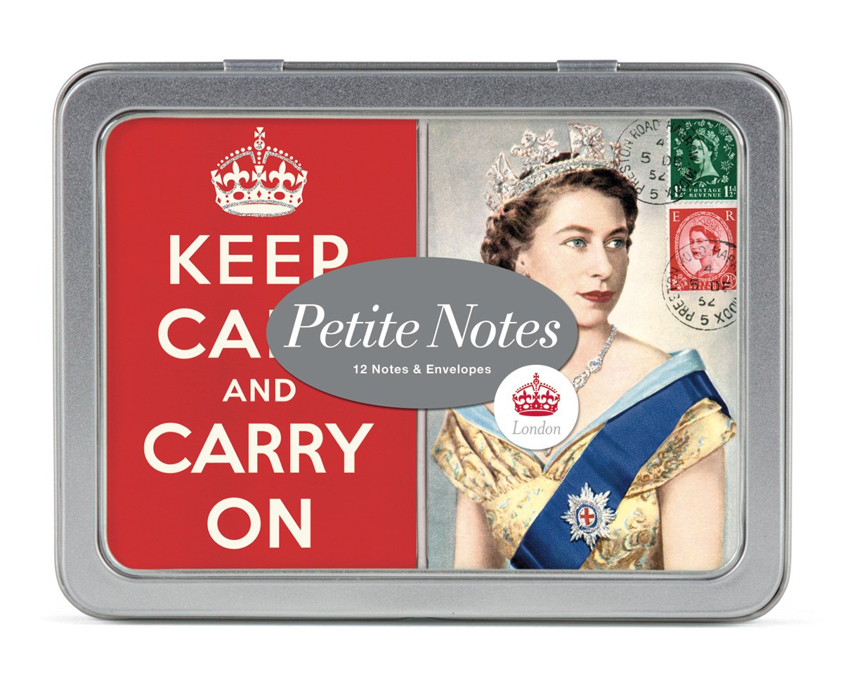 Cavallini & Co. 6 x 85cm London Designed Glittered Folded Petite Notes Greetings Card with Envelopes (Pack of 12)