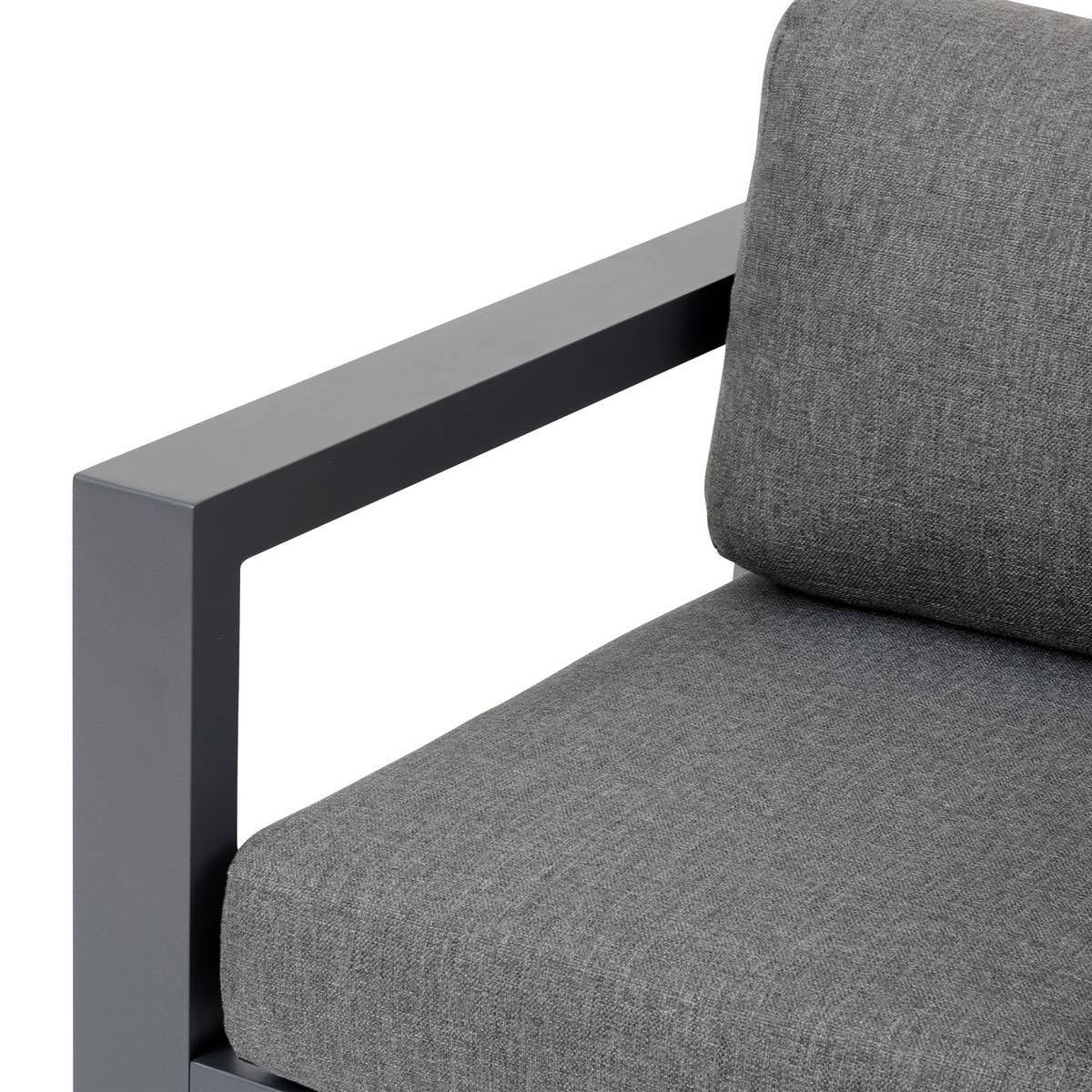 HESPERIDE - Canapé de Jardin évasion Graphite 3 Places en Polyester et Aluminium