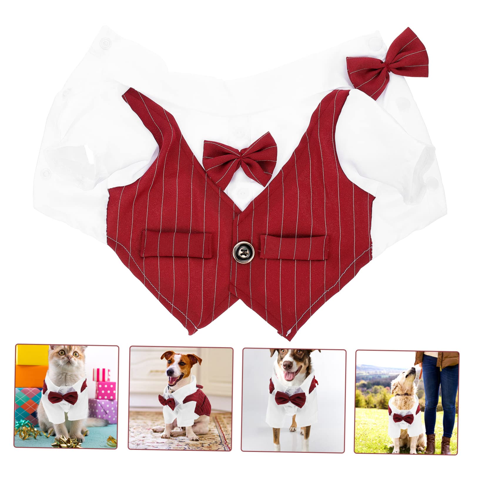 Housoutil 3 Pezzi Costume Per Animali Domestici Cane Festa Di Nozze Abbigliamento Alla Moda Del Gatto Riutilizzabile