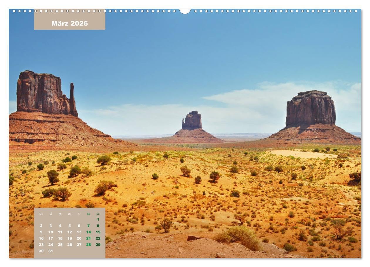 Erlebe mit mir den Westen der USA (hochwertiger Premium Wandkalender 2026 DIN A2 quer), Kunstdruck in Hochglanz: Meistens wird der Begriff Westküste ... liegenden Gebiete verwendet. (CALVENDO Orte)
