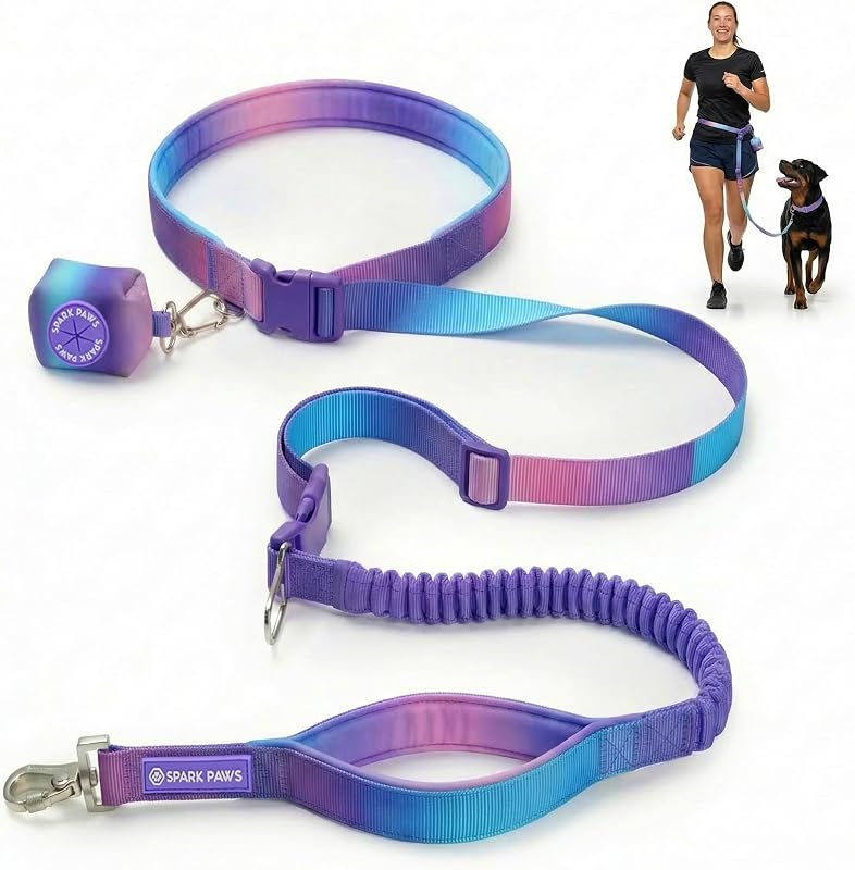 Guia Mãos Livres para Cães Spark Paws com Cintura e Guia Bungee DSLT231050