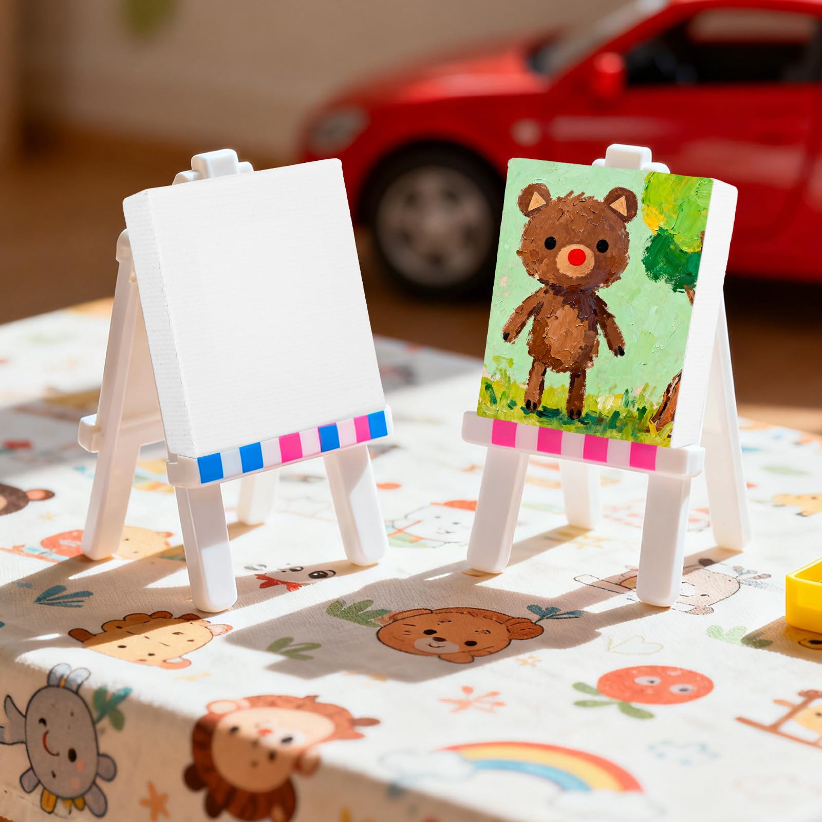 ibasenice Mini Tele 5 X 5 CM in Cotone, Set da 24 Pannelli di Tela per Dipingere, Cornici per Quadri, per Arte, Artigianato e Decorazioni Casalinghe