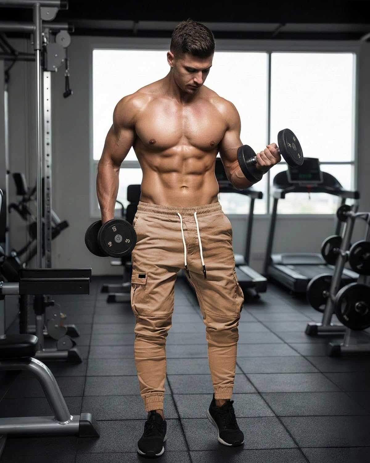 BUXKR Mens Cargo Pants Casual Hiking Pants Workout Joggers Sweatpants for Men - Image 3