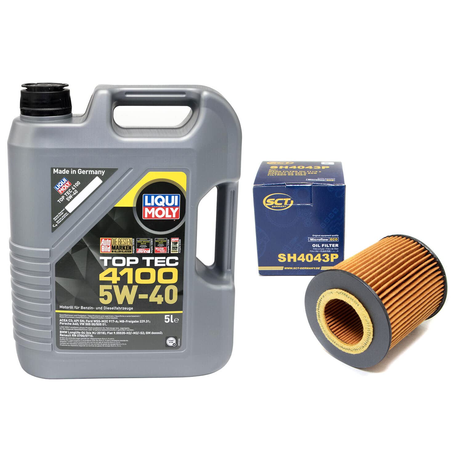 Motoröl Set Top Tec 4100 5W-40 5 Liter + Ölfilter SH4043P