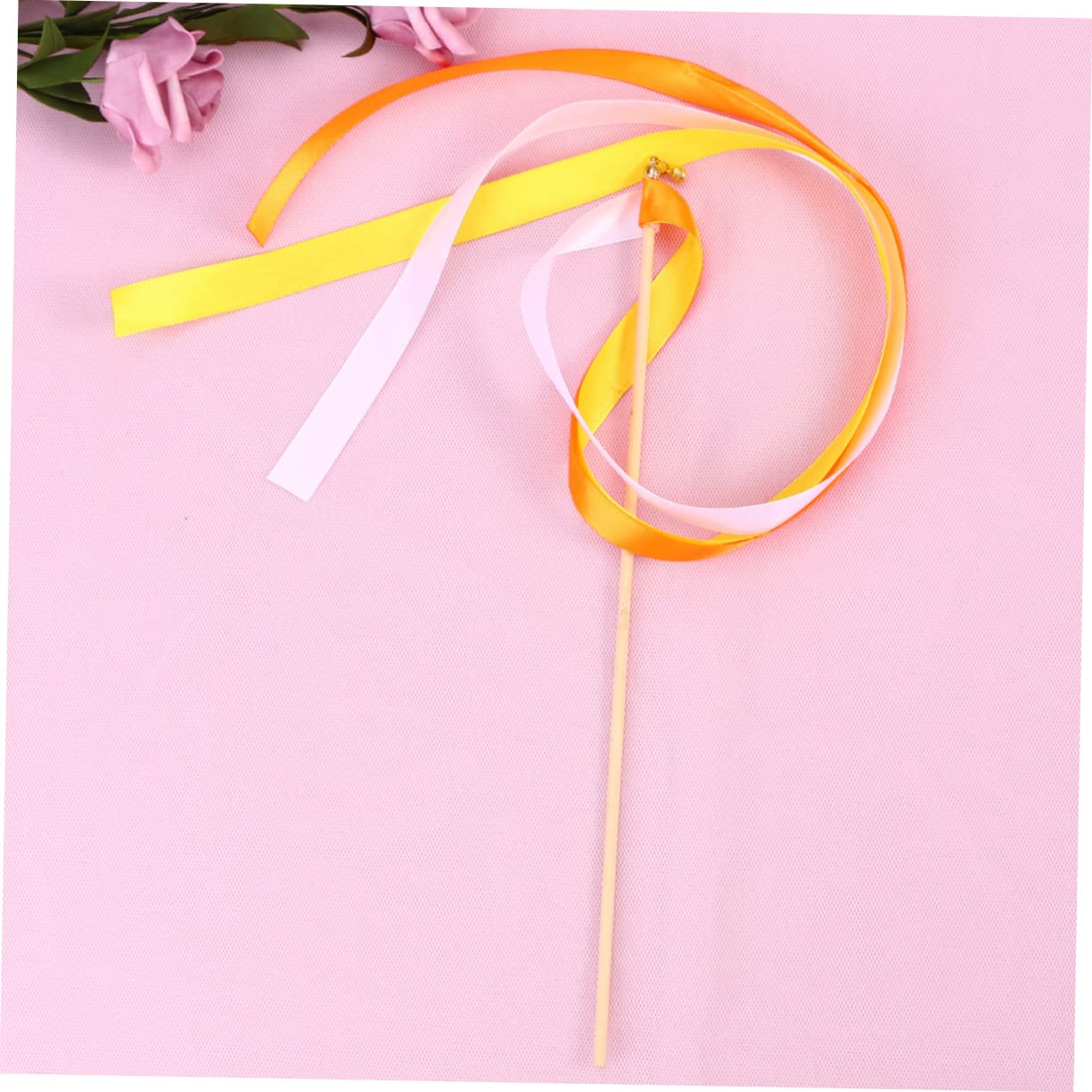 KOMBIUDA 40piezas Varitas De Cinta Con Campana Para Bodas De Bastones De Hadas Amarillos Para Fiestas y Celebraciones Perfectos Como Recuerdos De Boda y Accesorios De Fiesta