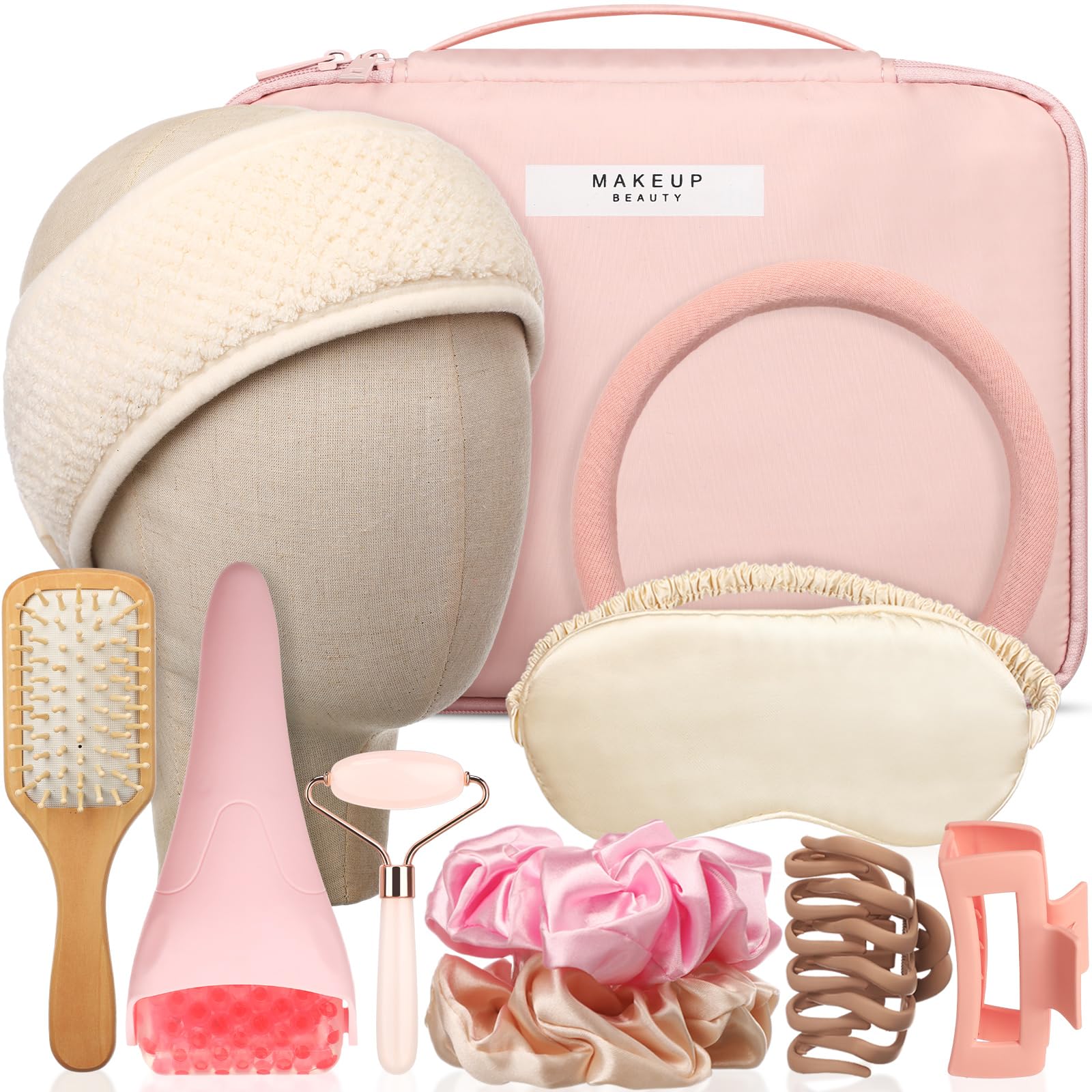 Sawysine 11 Pcs Valentine's Day Pink Gift Box for Women Valentines Pink Birthday Basket Gifts Travel for Valentines Aesthetic Bags Makeup and Skin