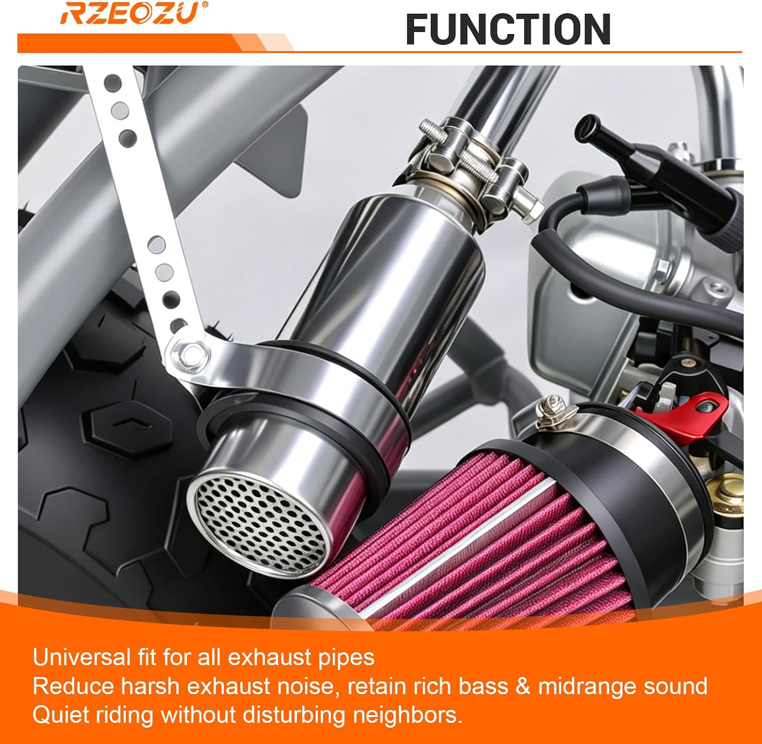 1-1.1" Universal Exhaust Muffler Compatible with Dirt Bike 125cc 110cc 90cc 50cc CRF50 SSR Tao Tao Coolster Apollo, 25-28mm Slip on Muffler Silencer Replacement for ATV Mini Bike Quad Parts