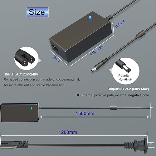Miniatura 7 de Cable de alimentación de 24 V con certificación UL para impresora Canon SELPHY CP1300 CP1200 CP1500 CP910 CP900 CP800, para escáner Fujitsu fi-7160