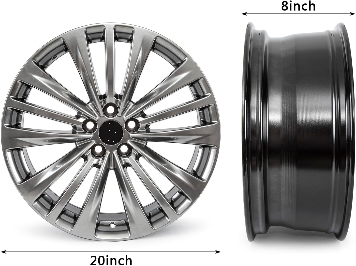 New 20 inch Replacement Wheel Rim Compatible with Toyota Highlander 2020 2021 2022 20x8" Aluminum Alloy Car Wheel Rims Silver