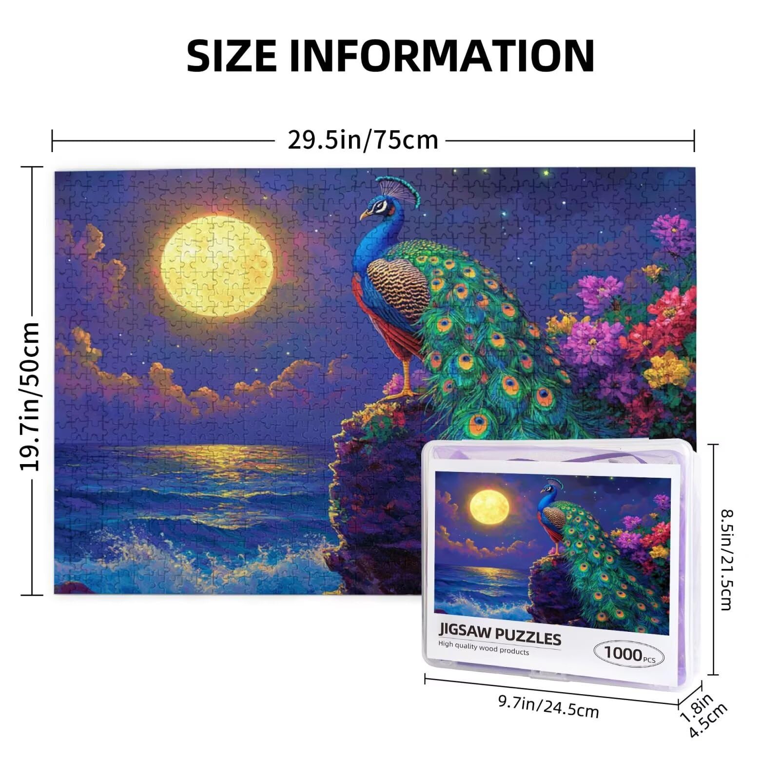 Paw Puzzle 5000 Pieces Moon Puzzle dla dorosłych Początkujący z pudełkiem prezentowym, DIY interaktywne puzzle rodzinna wymagająca gra, stres Relief Home Wall Room Decor Art Prezent dla mężczyzn 100 x
