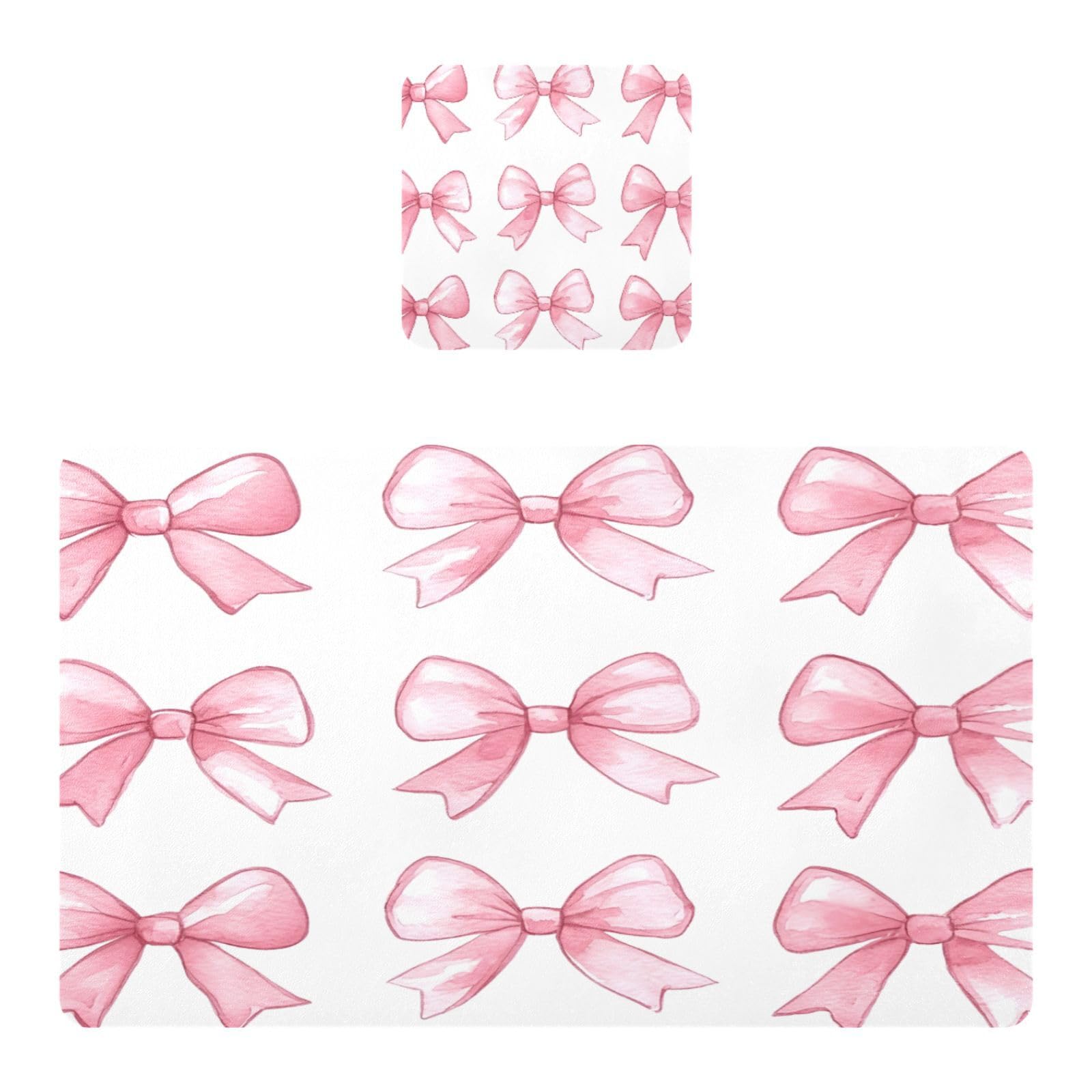BURSTDDY Bows Placemat Waterproof Place Mat for Dining Table