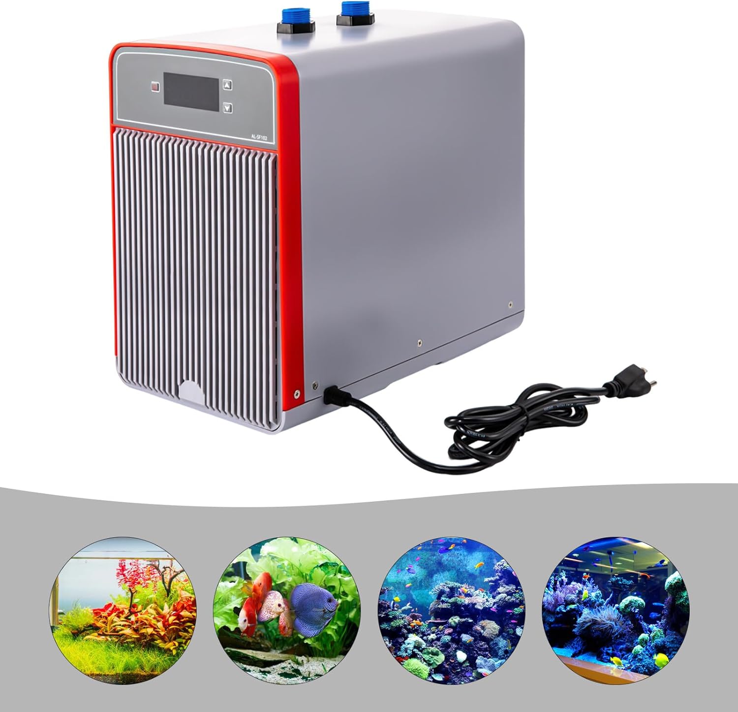 Aquarium Water Chiller for Fish Tank up to 42 Gallons, Low Noise Cooling System with Intelligent Temperature Control, Compact Fish Tank Chiller for Freshwater Saltwater