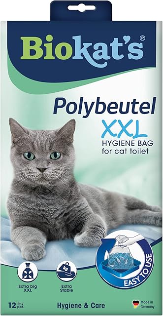 Biokatʼs Polybags XXL - Cat litter tray liner bags for hygienic litter disposal - 1 pack (1 x 12 bags)