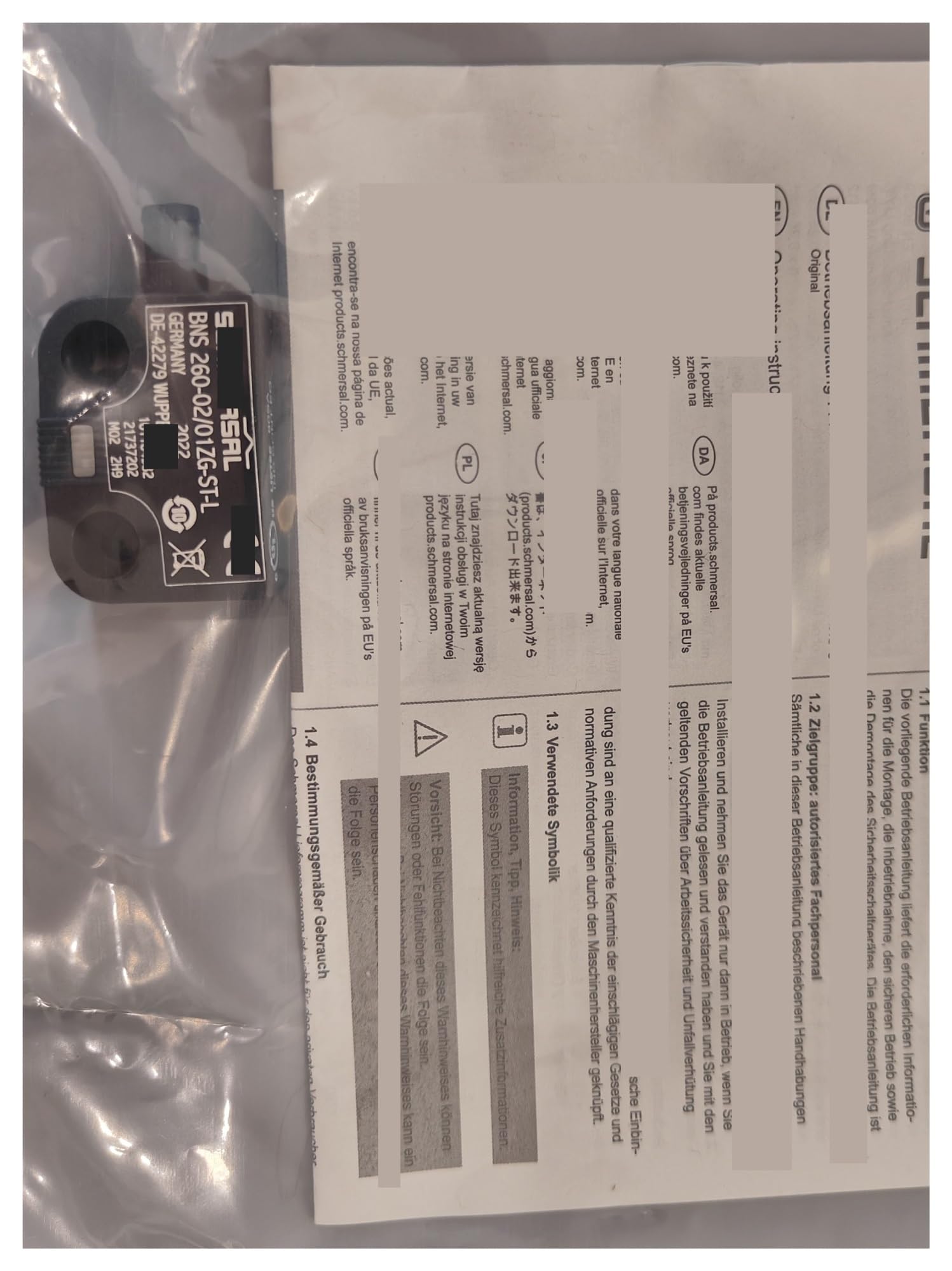 Sicherheitssensor Sicherheits-Magnetsensor 260-02/01ZG-ST-L 101184382