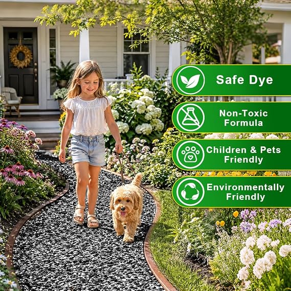 Mulch Dye Black Concentrate, Mulch Paint Concentrat for Landscaping - Rubber, Pine Straw, Wood Chips & More - Used with Pump Sprayer, Long-Lasting & Ready-to-Use (500ML,800 Sq Ft)