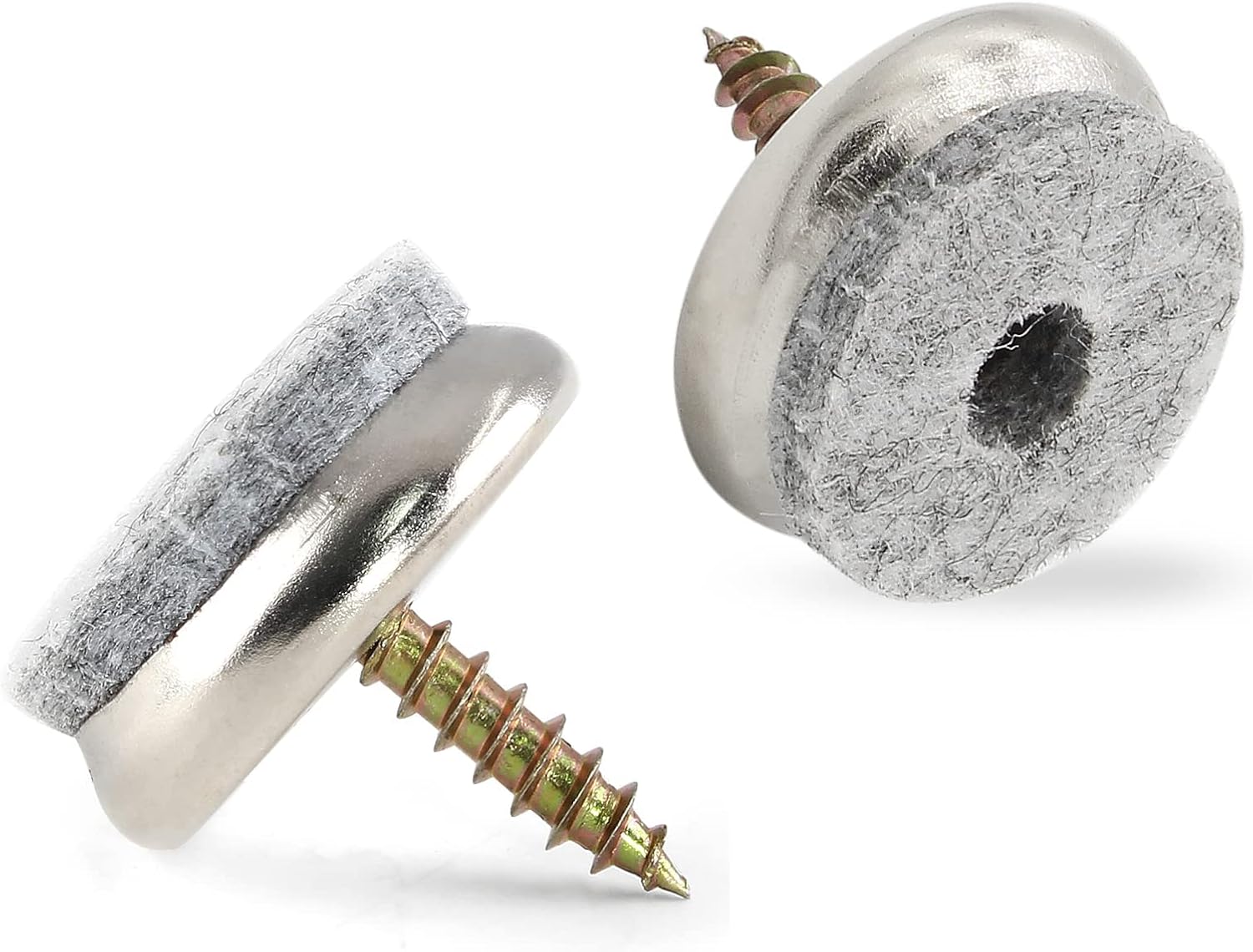 Piutouyar 24Pcs Furniture Felt Pads Nail on Furniture Glides Nailon Felt Pads for