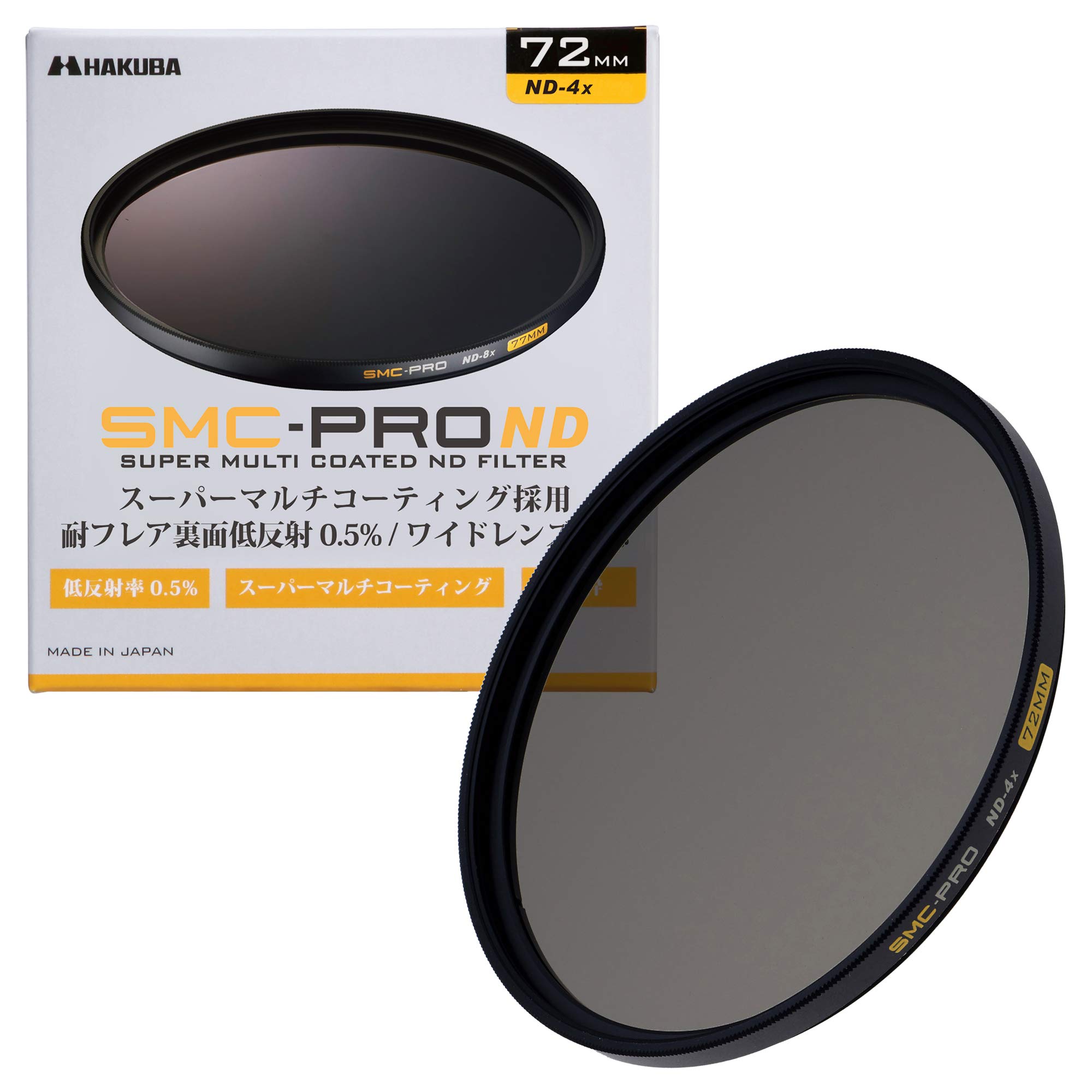 ハクバ HAKUBA 72mm NDフィルター 2段減光 SMC-PRO ND4 減光フィルター 薄枠 日本製 耐フレア裏面低反射0.5% 紅葉 AMZCFSMCPND472