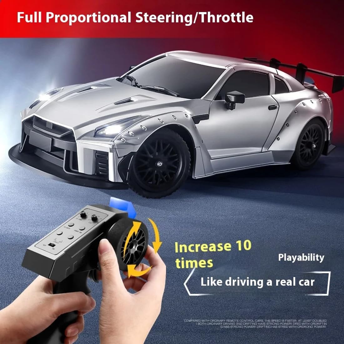 Amazon.co.jp: 1/16スケールRCドリフトカー、2.4GHz 4WDフル