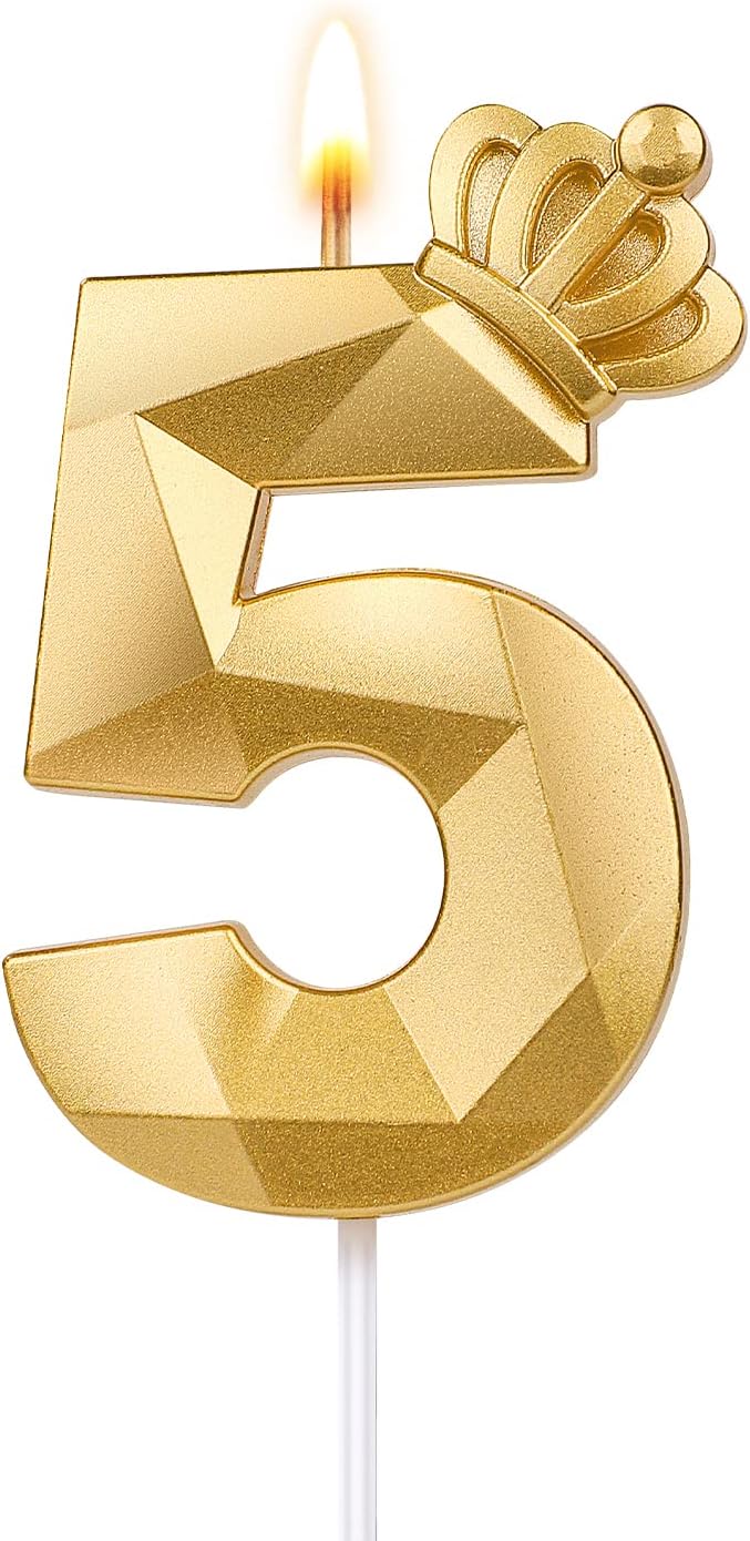Number Birthday Candle, 3.1inch/7.9cm 3D Number Candle with