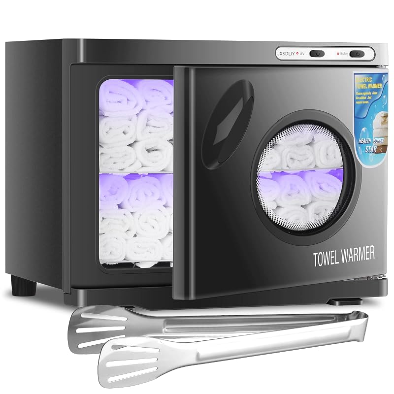 Aquecedor de toalhas JXSDLIY 2 em 1, gabinete com janela, 23 L, preto