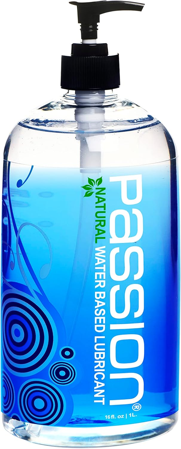 Passion 16 oz Premium Water-Based Personal Lubricant for Men Women and Couples. Long Lasting Water Based Gel. Non Staining, Non Scented, Non Sticky. Easy Clean Up. Made in USA