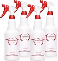 Uineko 4-Pack 32oz Leak-Proof Spray Bottles - Heavy Duty Adjustable Nozzle for Cleaning, Plants, Gardening & Pets