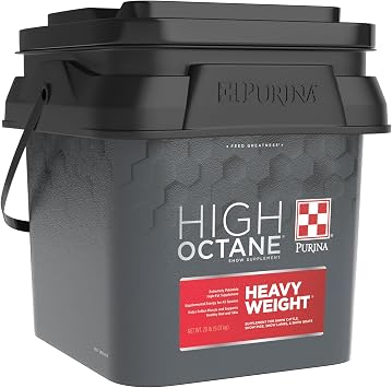 Purina | High Octane Heavy Weight | Topdress Show Feed Supplement for Livestock | 20 Pound 20 lb. Pal
