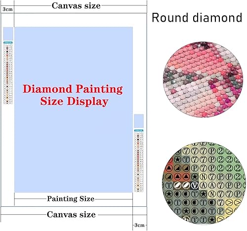 Miniatura 5 de Pintura de diamantes de fantasía con diamantes grandes, kit de pintura fácil por números para adultos, kit de pintura de gemas 5D para adultos,