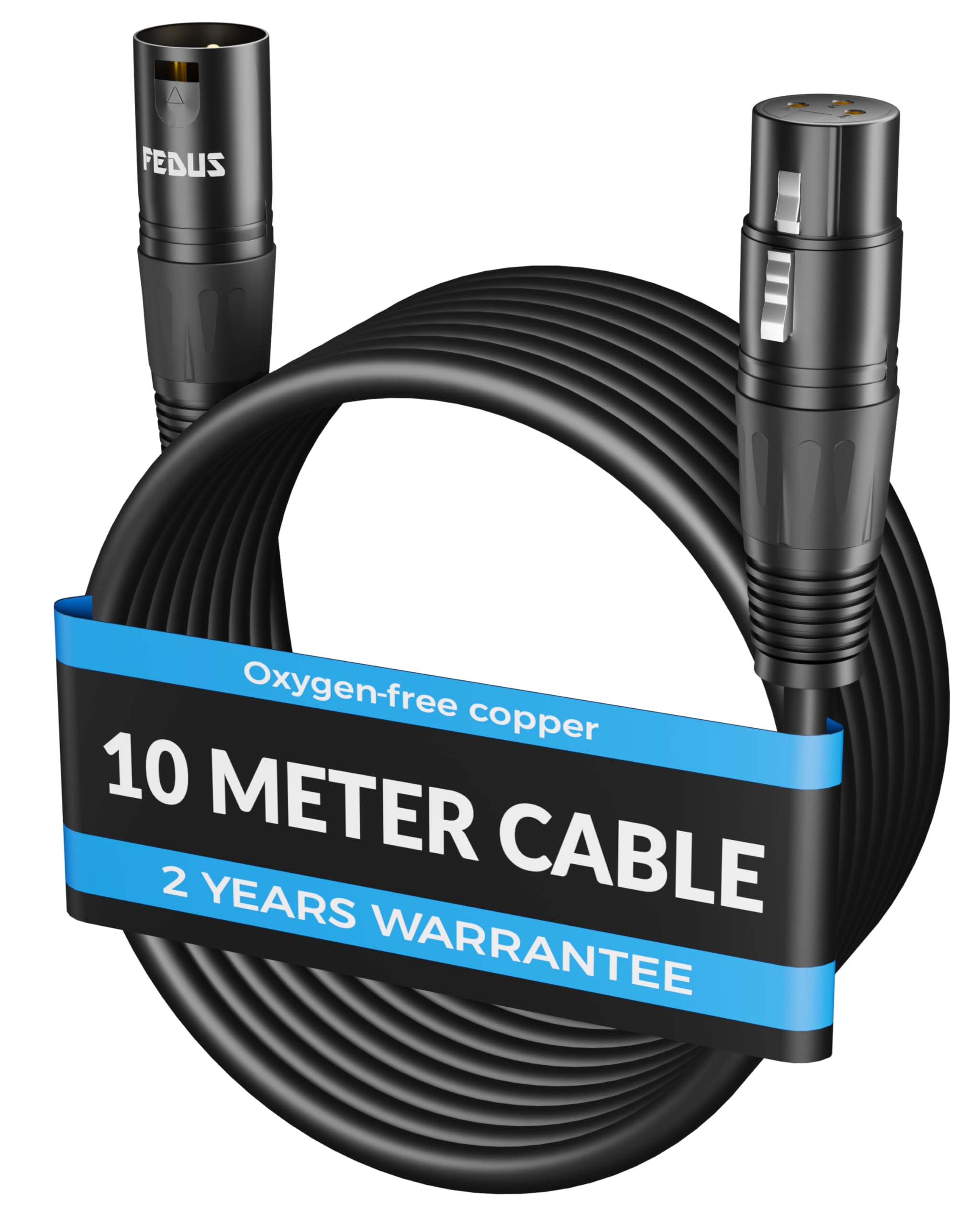 FEDUS Stagepro 10M XLR Cable, Professional Balanced XLR Male To Female Microphone Cable Cord, Oxygen-Free Copper, Mic Wire, For Podcast, Stage, Studio, Guitar, Audio, Speaker, Mixer, Behringer-picture-14