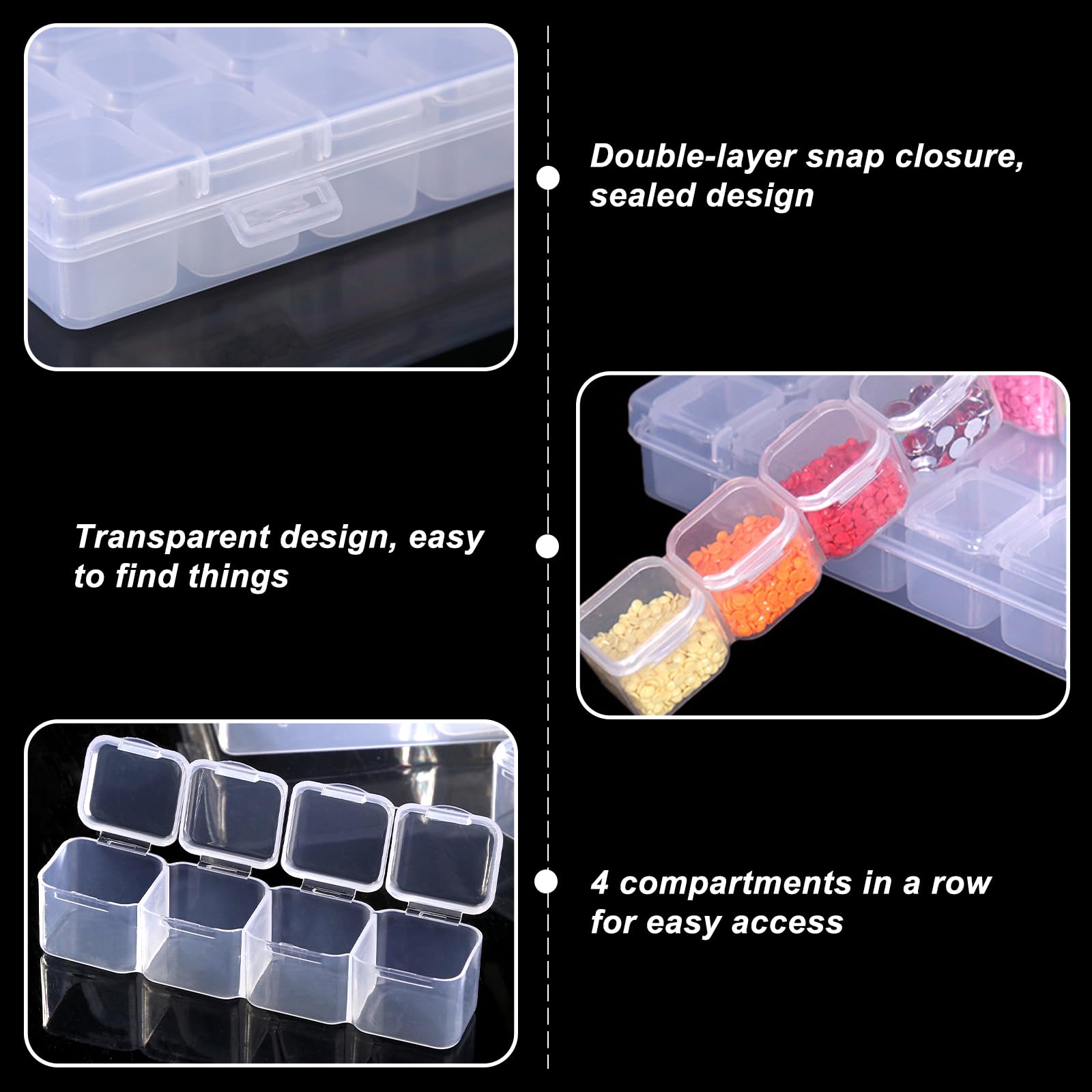 Boîte De Rangement Pour Peinture Diamant Avec 42 Grilles Pour Perles Pour Loisirs Creatifs Bijoux Et Perles~p144602684