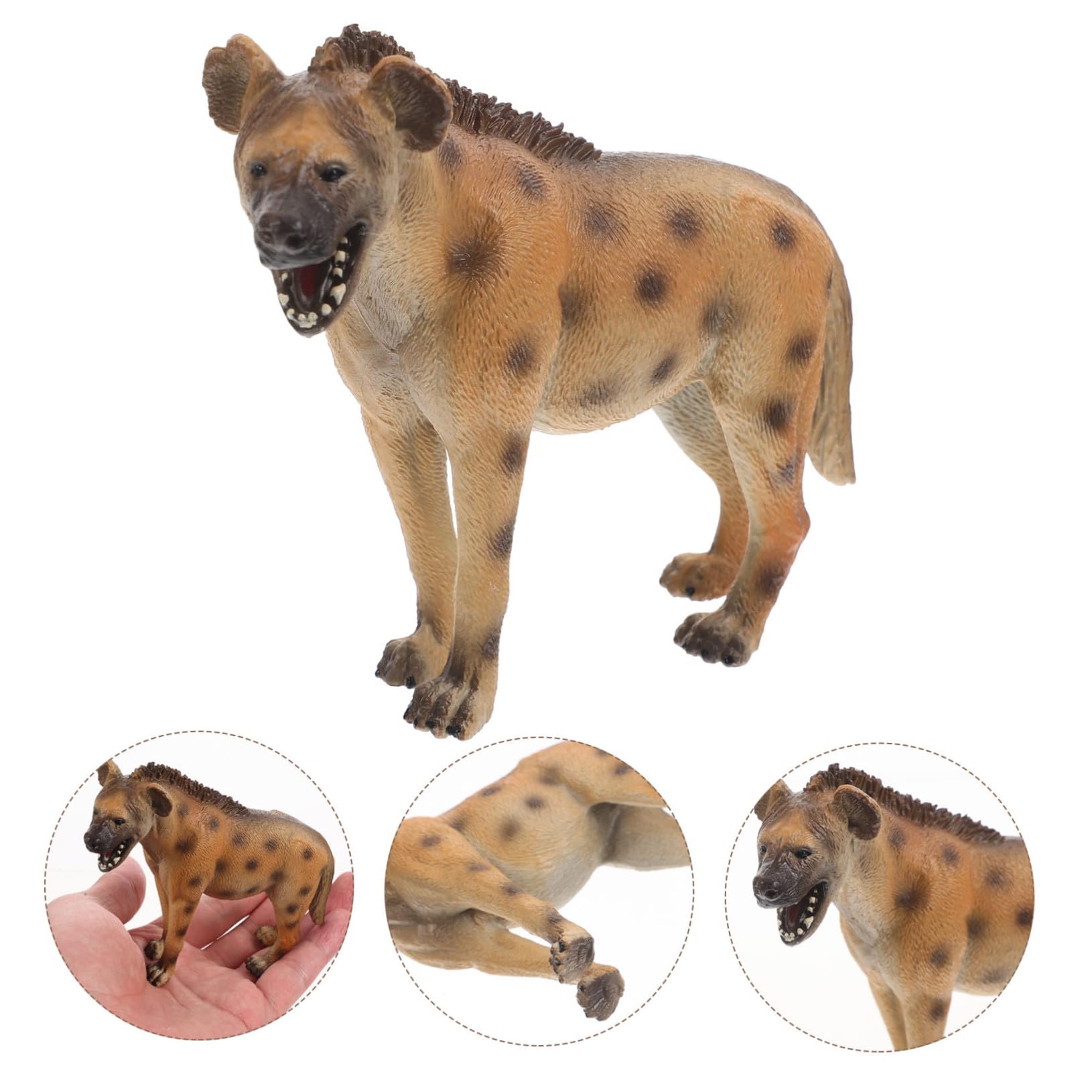 Figura De Hiena De Plástico Realista – Modelo De Hiena Moteada Africana De 8,5 Cm Para Juego Educativo, Decoración Y Coleccionismo